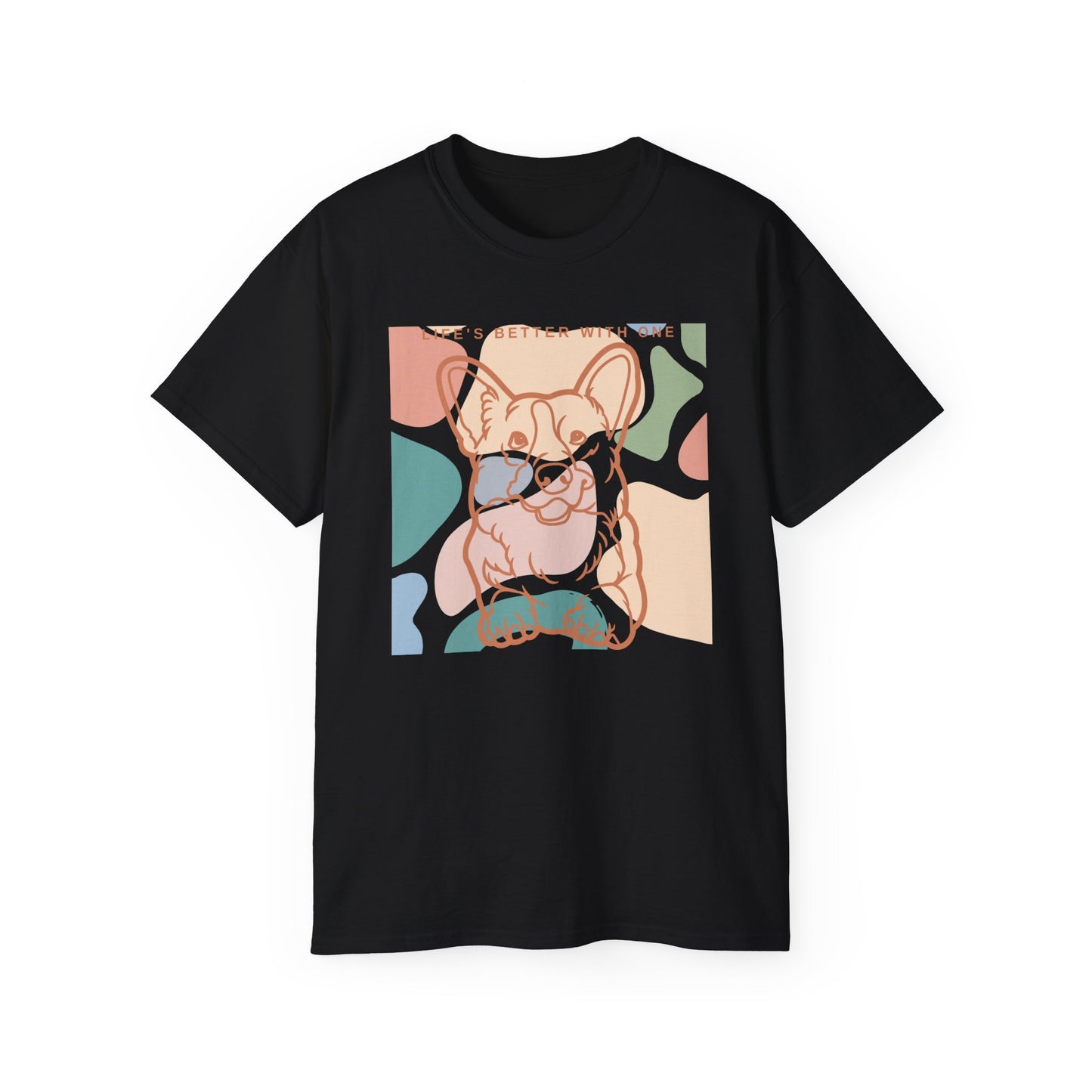 Linda camiseta unisex de algodón ultra fino Corgi de la UE de dos caras 