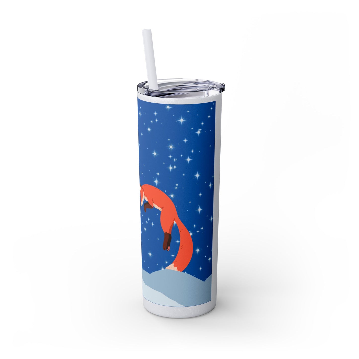 Snow Jumping Fox Tumbler with Straw, 20oz