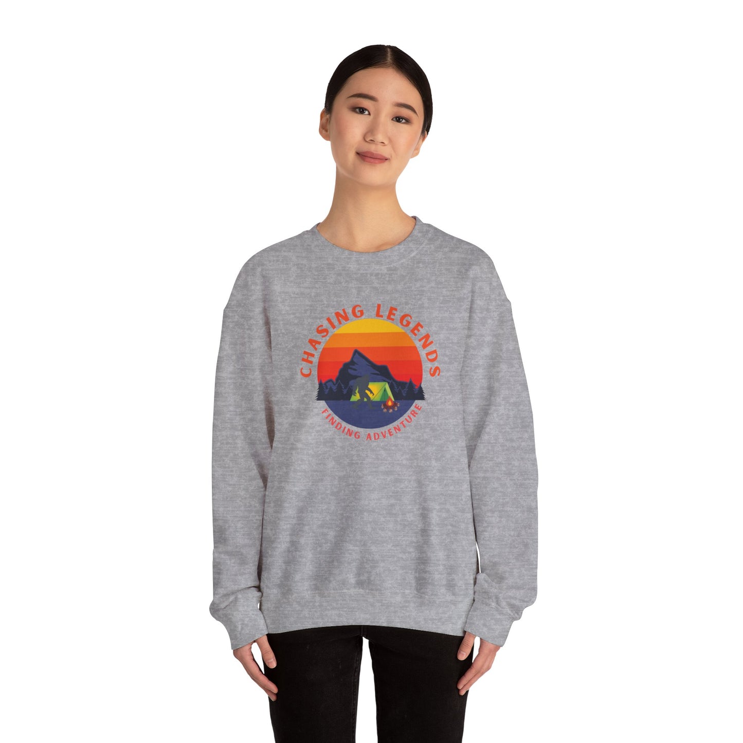 Sudadera unisex de cuello redondo de mezcla pesada Bigfoot Adventure: Chasing Legends