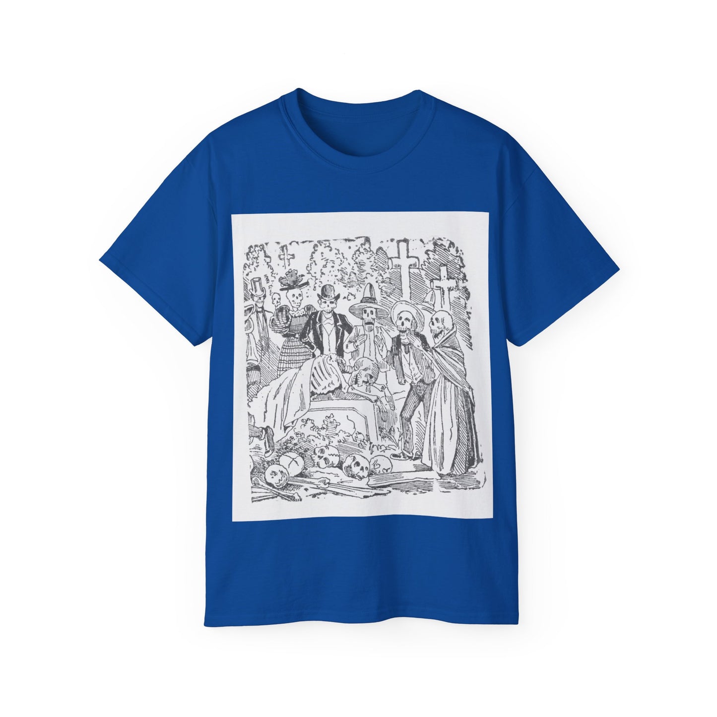 José Guadalupe Posada A Skeleton with a Sheet Crying in a Cemetery 1880-1910 Unisex Ultra Cotton Tee