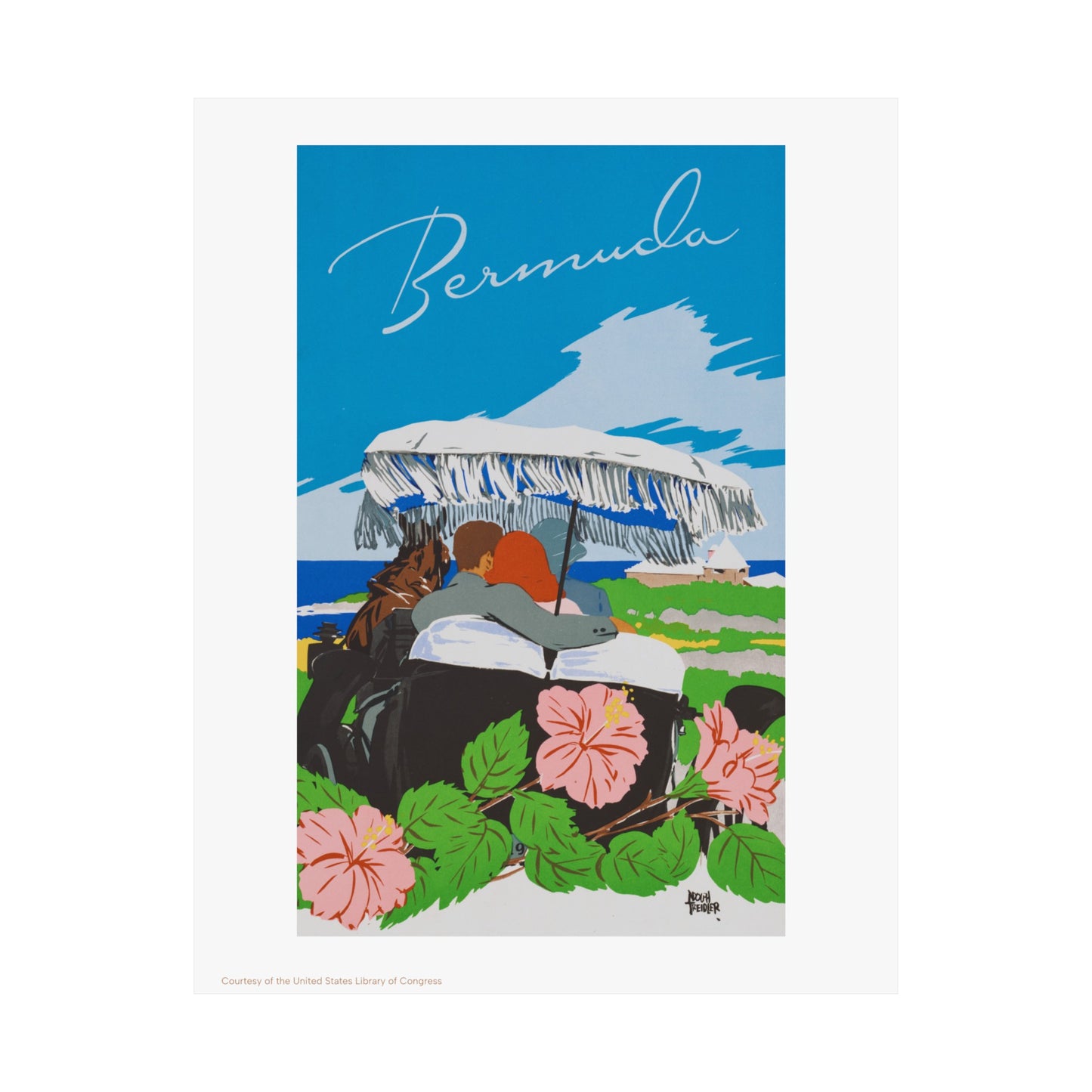 Bermuda Illustration Vertical Poster