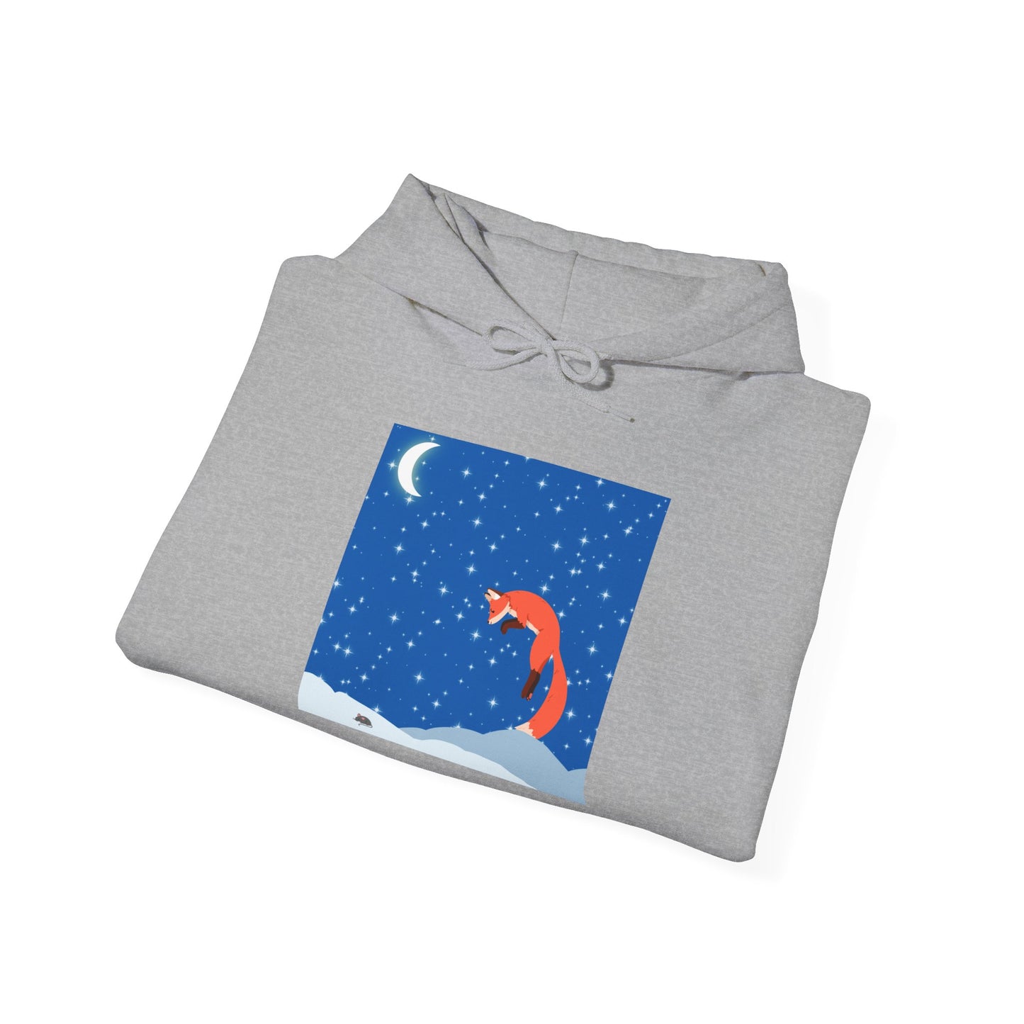 Sudadera unisex con capucha y mezcla pesada Snow Jumping Fox 