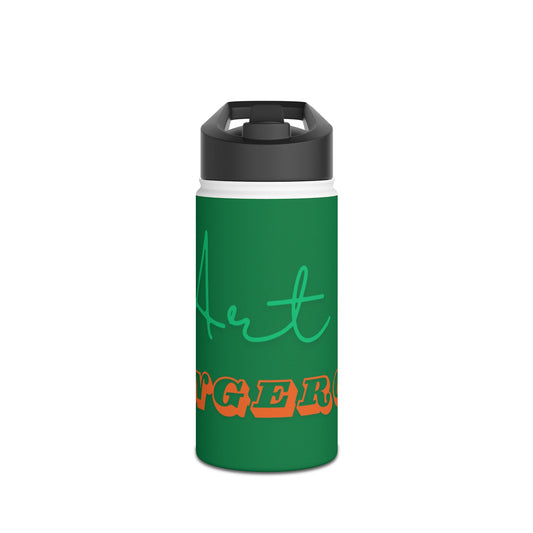 Make Art in Green Stainless Steel Water Bottle, Standard Lid