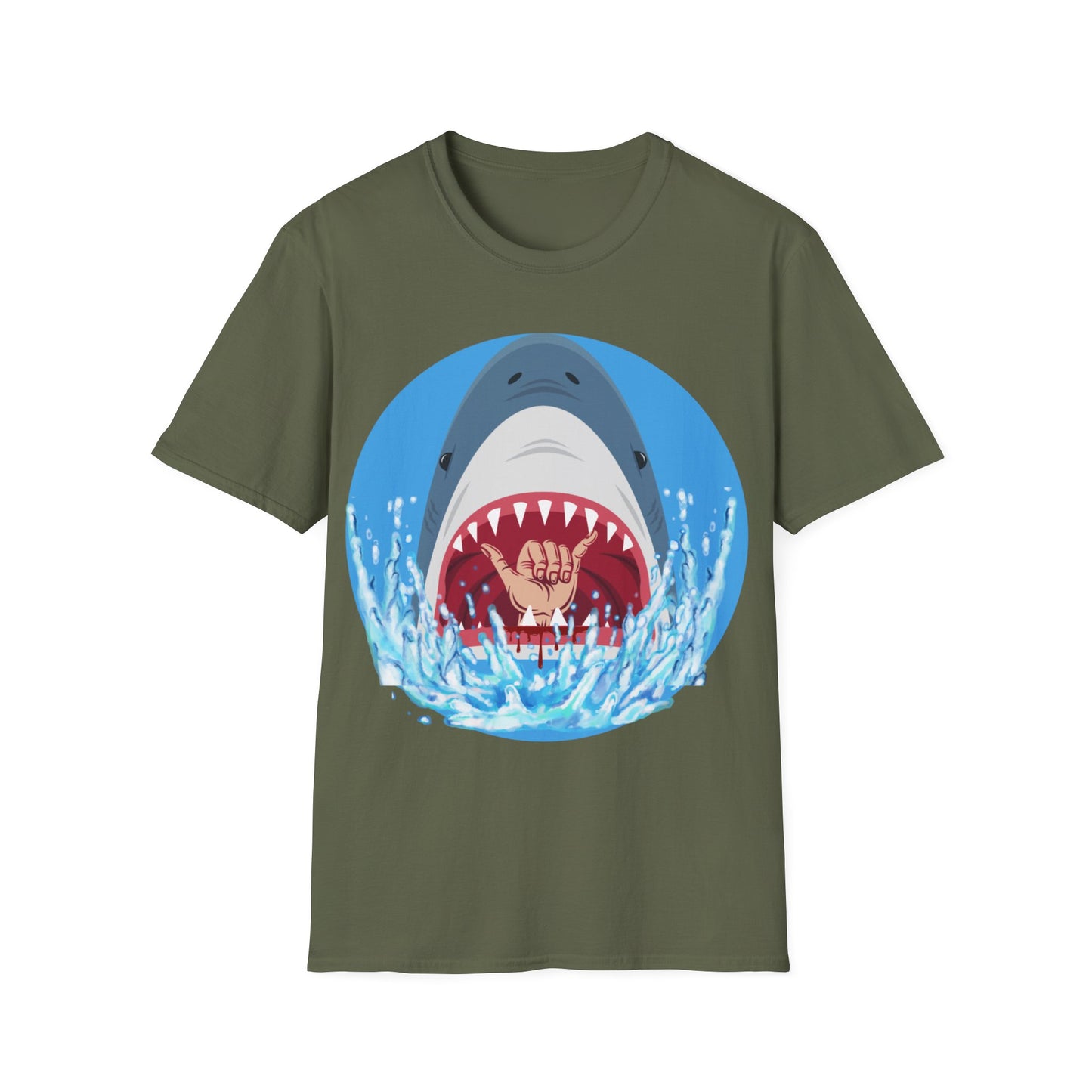 Camiseta unisex de estilo suave Surfin' Shark de la UE 