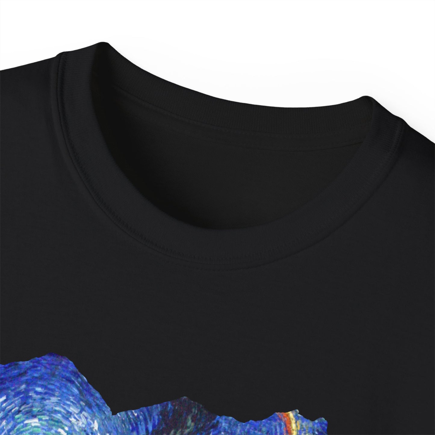 Ripped Vincent Van Gogh, Road with Cypresses and Star  1890 Ultra Cotton Tee