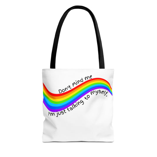 Talking to Myself Rainbow Tote Bag