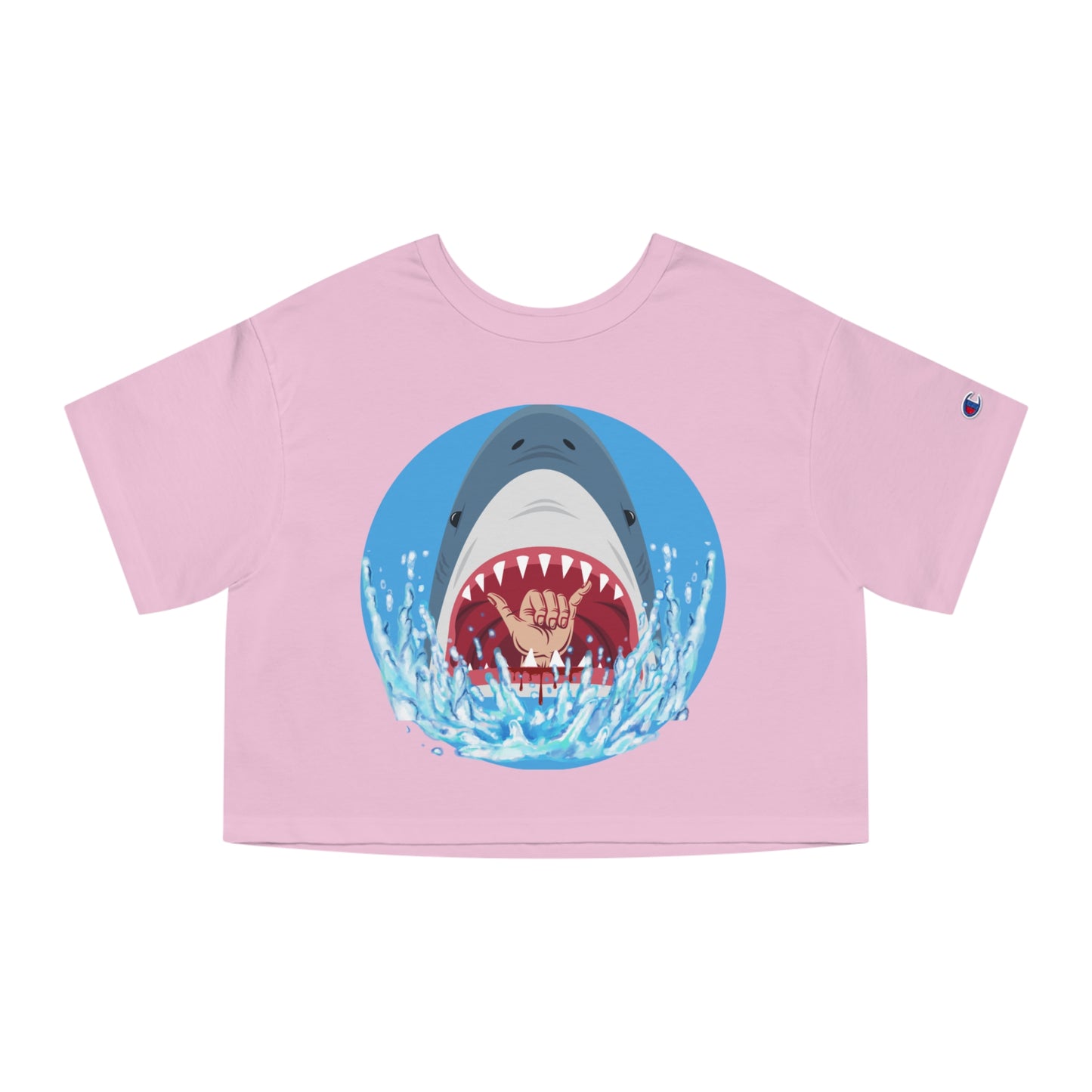 Surfin' Shark Champion Women's Heritage Cropped T-Shirt