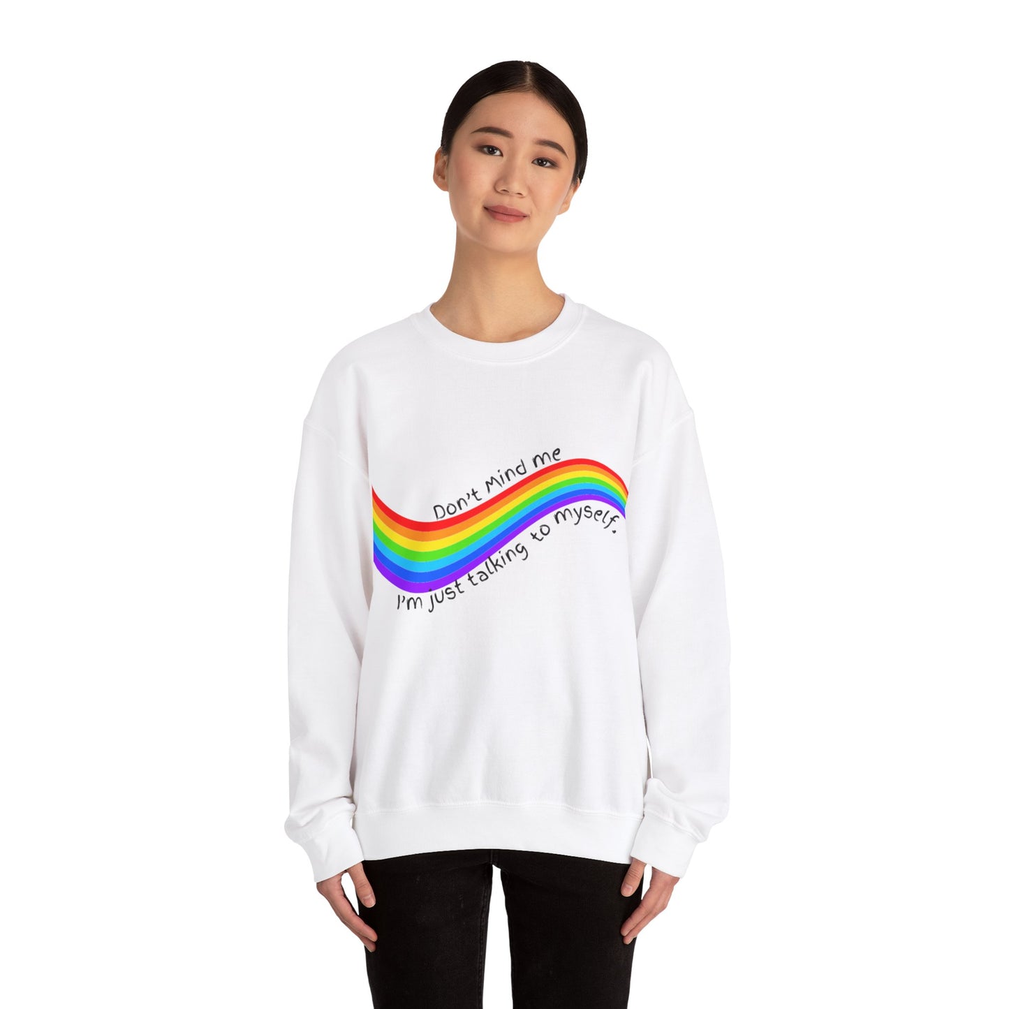 Talking to Myself Rainbow Unisex Heavy Blend™ Crewneck Sweatshirt EU