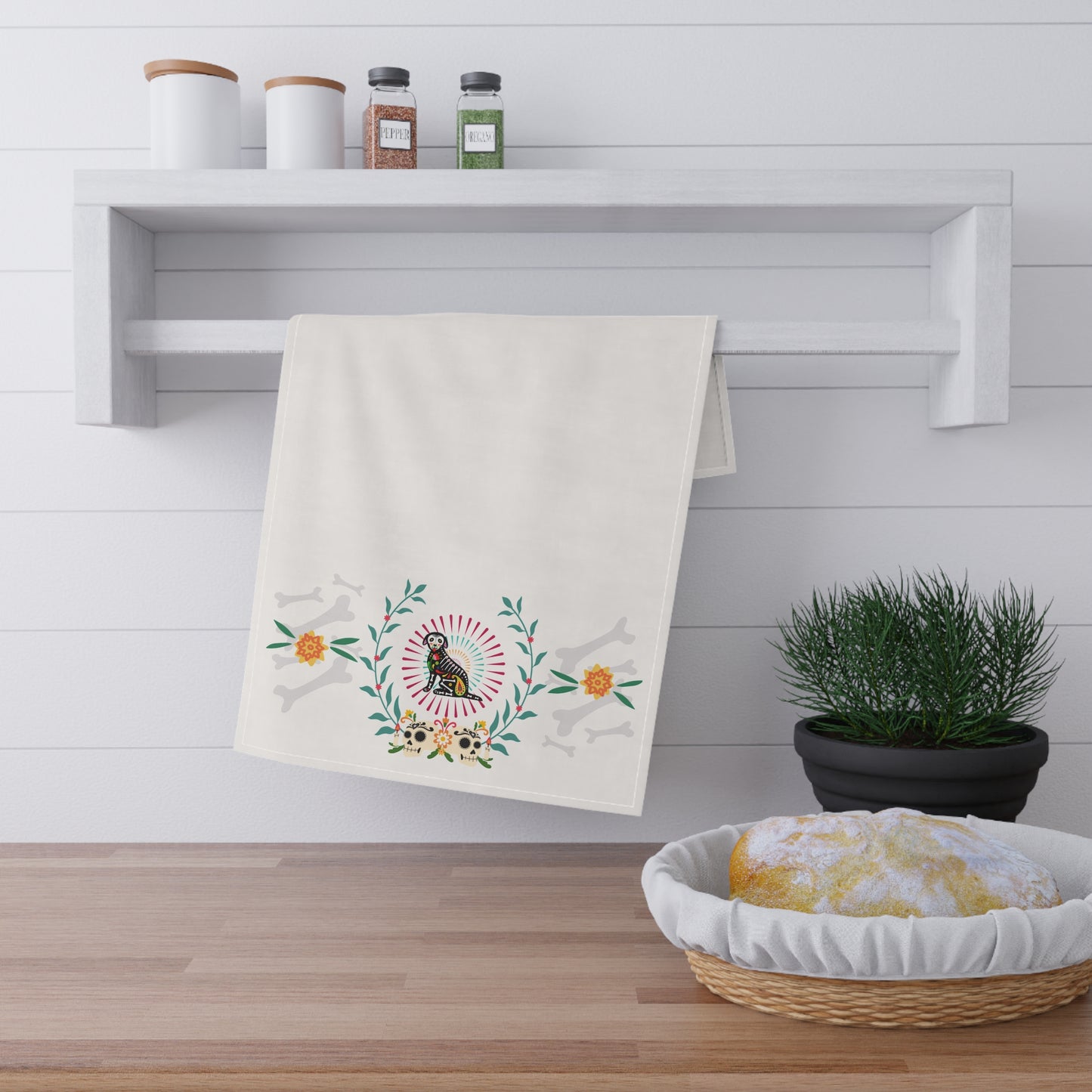 Dia De La Doggie White Towels cotton