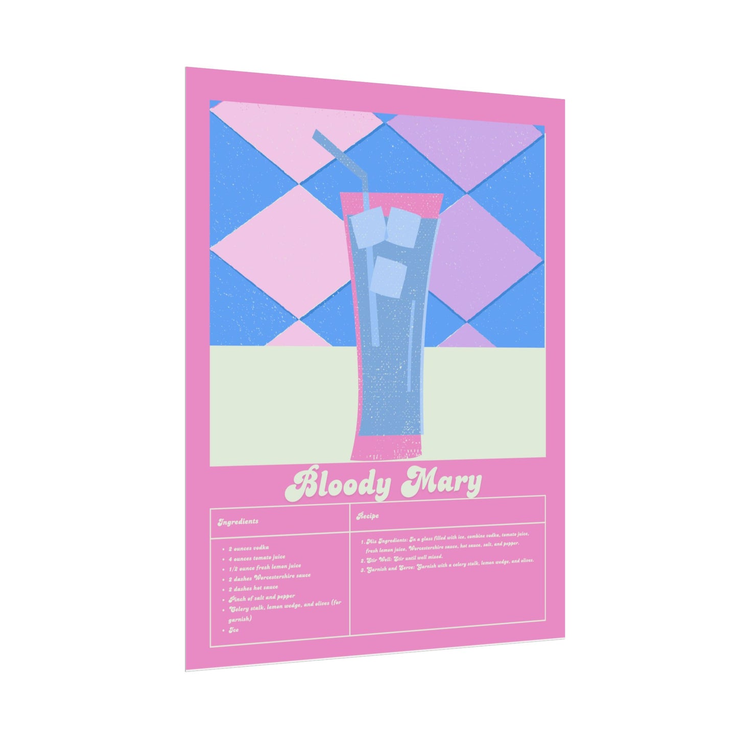 Bloody Mary Illustration Vertical Poster SMALL EU