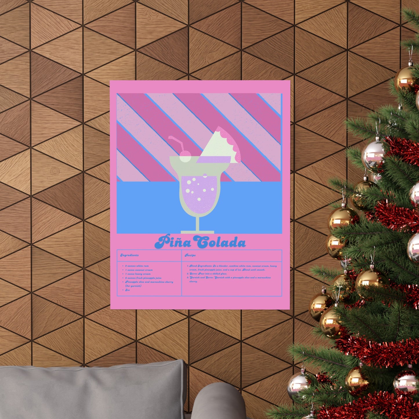 Pina Colada Illustration Vertical Poster