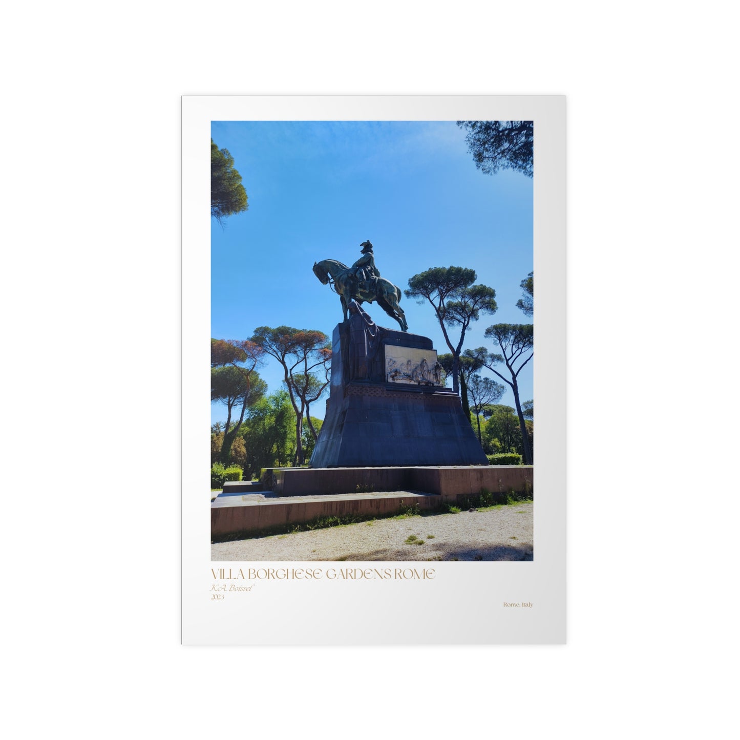 Villa Borghese Gardens Rome Matte Photograph Vertical Posters EU