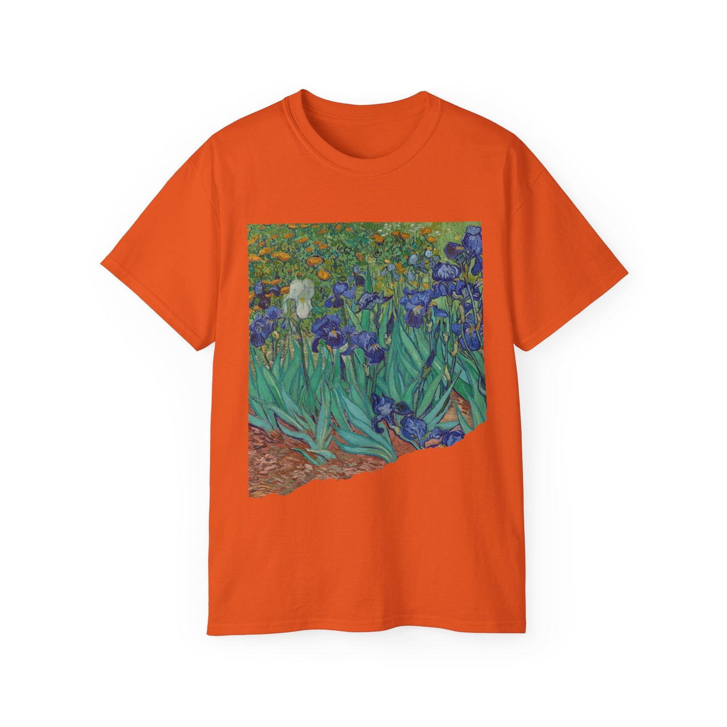 Camiseta unisex de algodón ultrafino con la imagen de los lirios rasgados de Van Gogh, 1889, UE