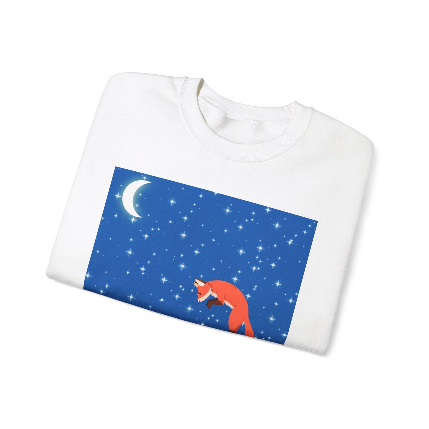 Sudadera unisex de mezcla pesada con cuello redondo Snow Jumping Fox