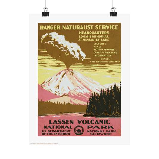 Lassen Volcanic National Park Illustration Vertical Poster