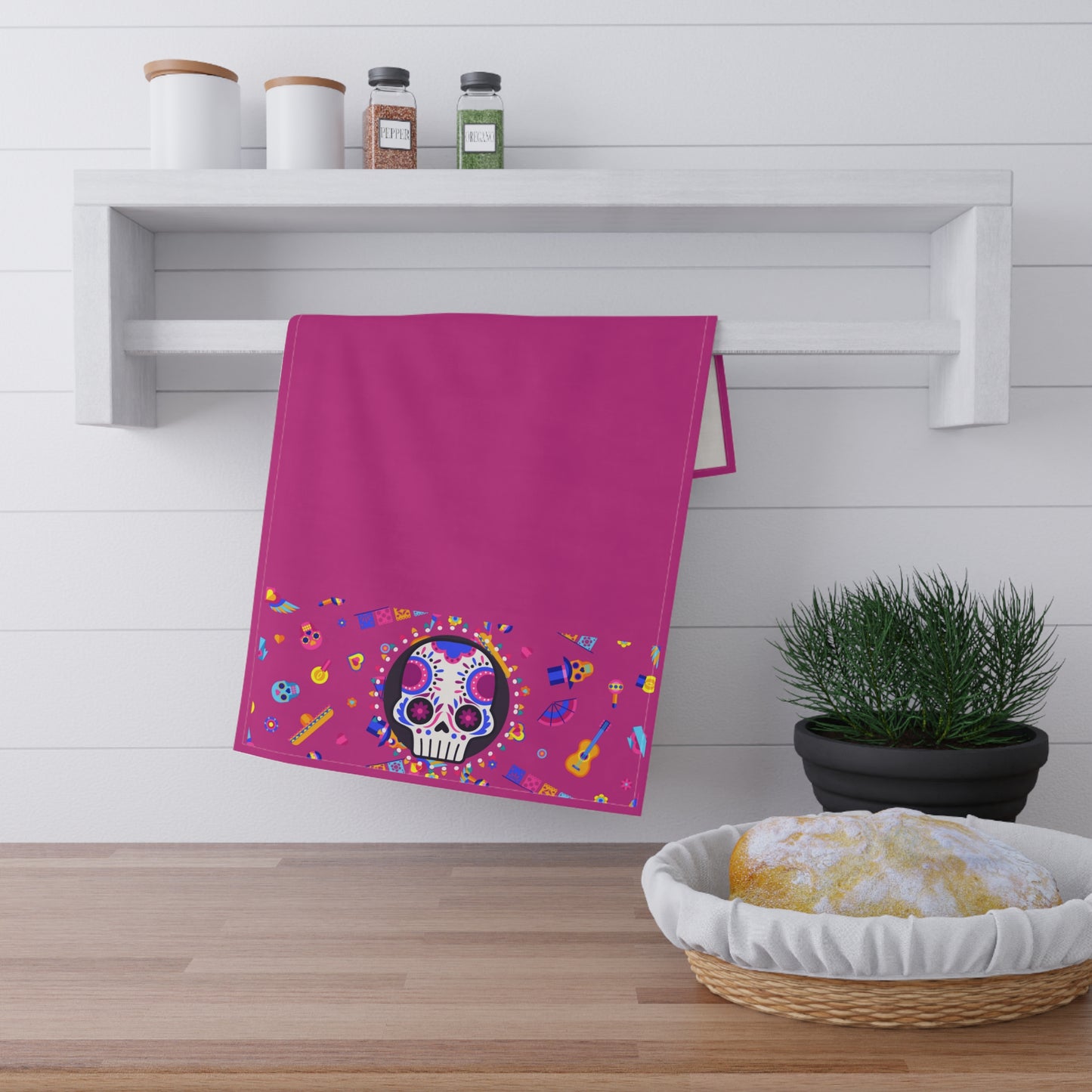 Candy Skull Pink Towels cotton