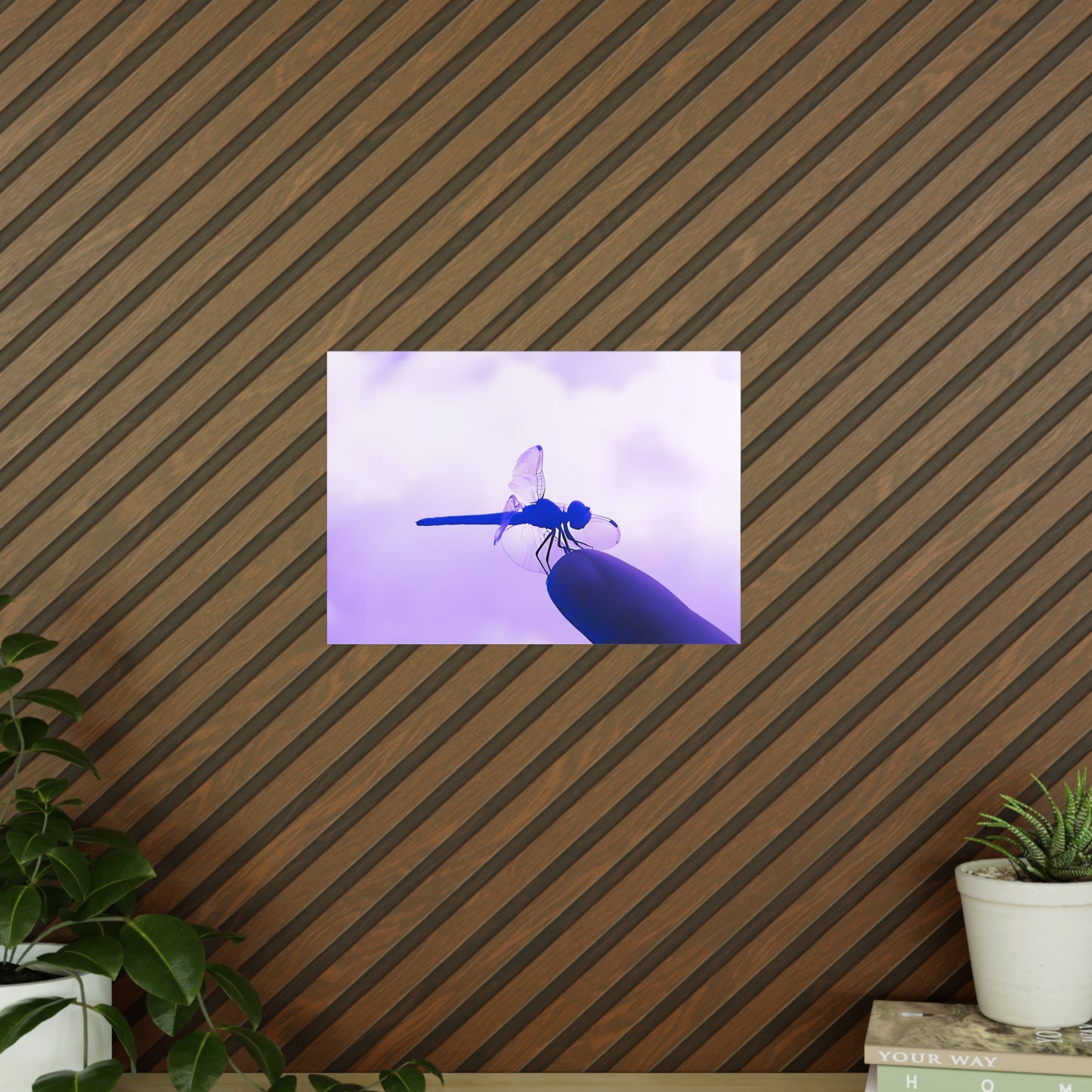 Dragonfly Violet Matte Photograph Horizontal Posters EU