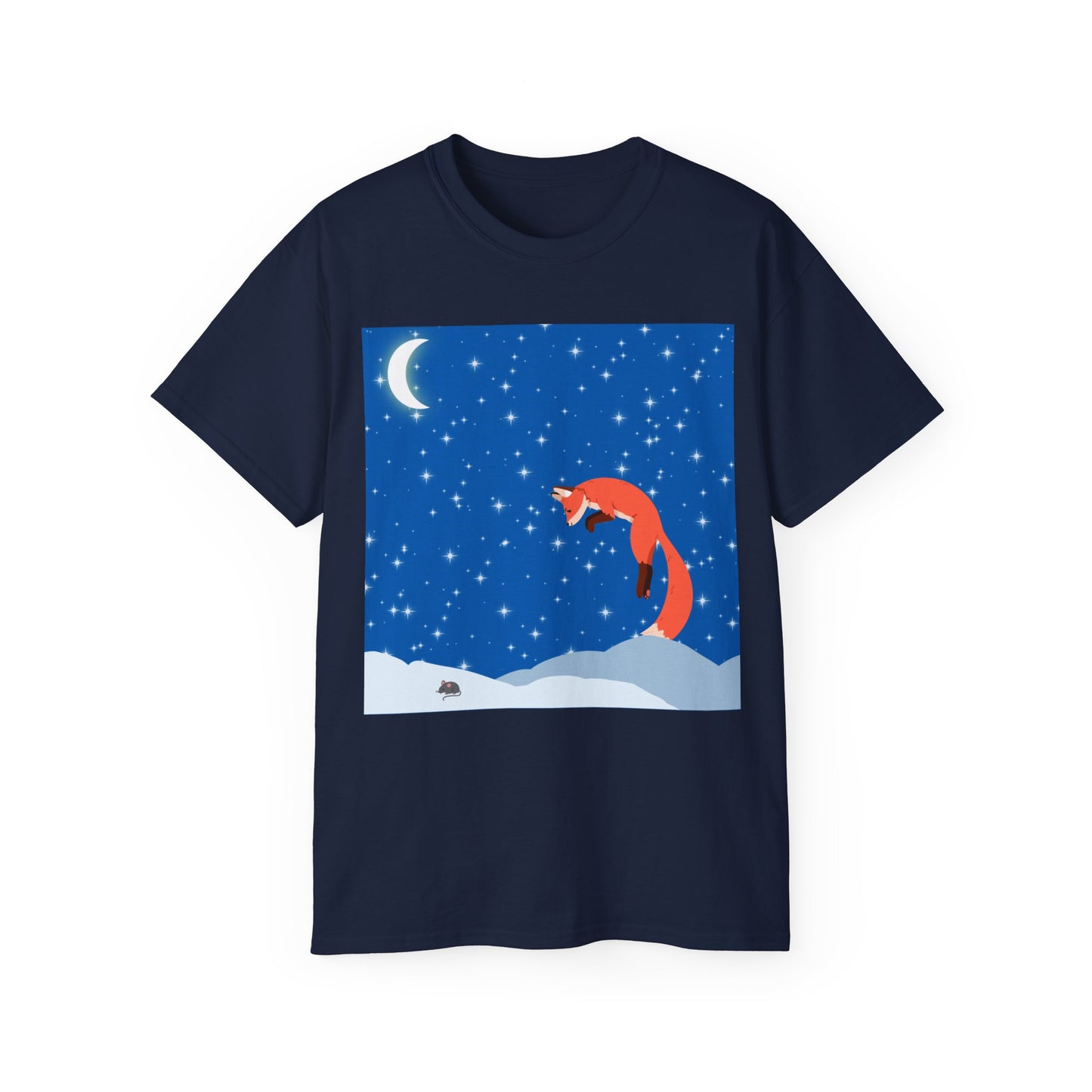 Camiseta unisex de algodón ultra fino Snow Jumping Fox 