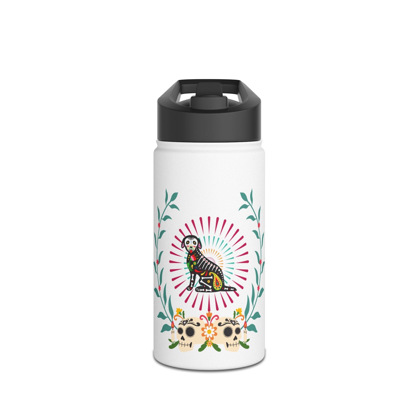 Día De La Doggie Stainless Steel Water Bottle, Standard Lid