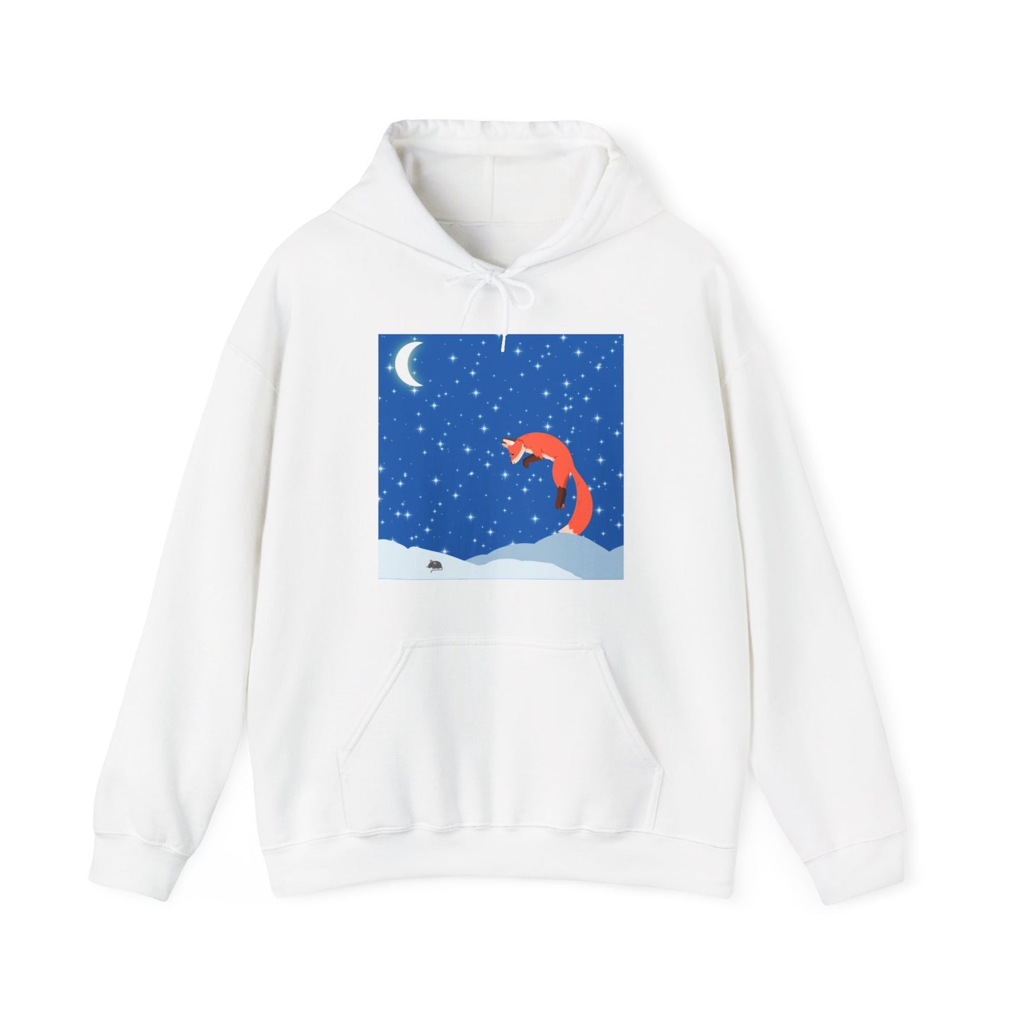 Snow Jumping Fox Unisex Heavy Blend™ Hooded Sweatshirt EU