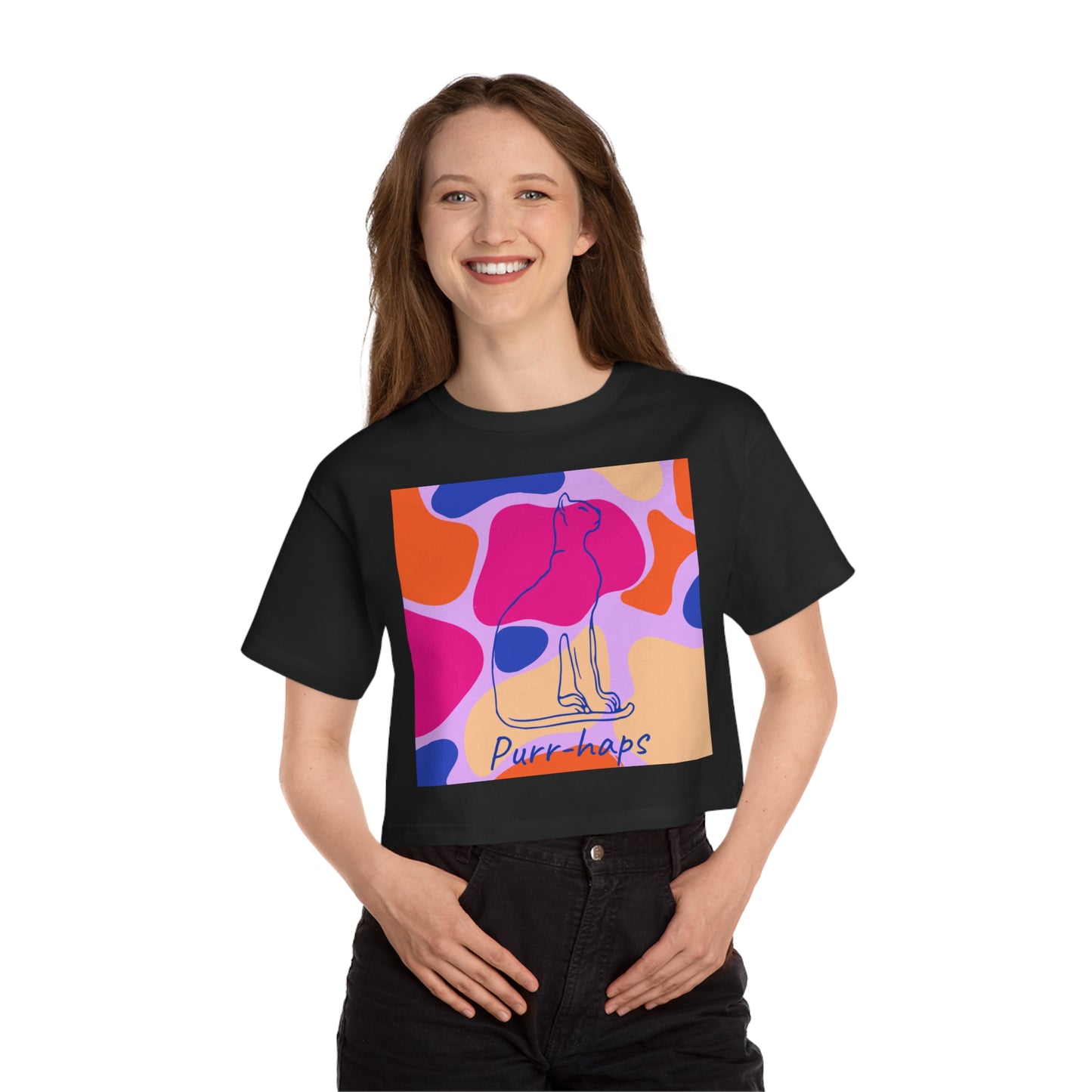 Purr-haps Cat Champion Women's Heritage Cropped T-Shirt