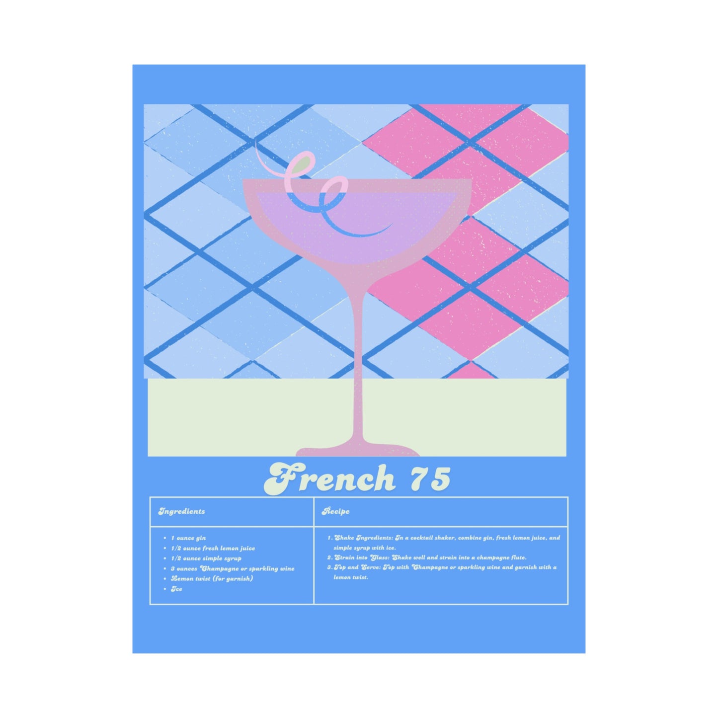 French 75 Illustration Vertical Poster