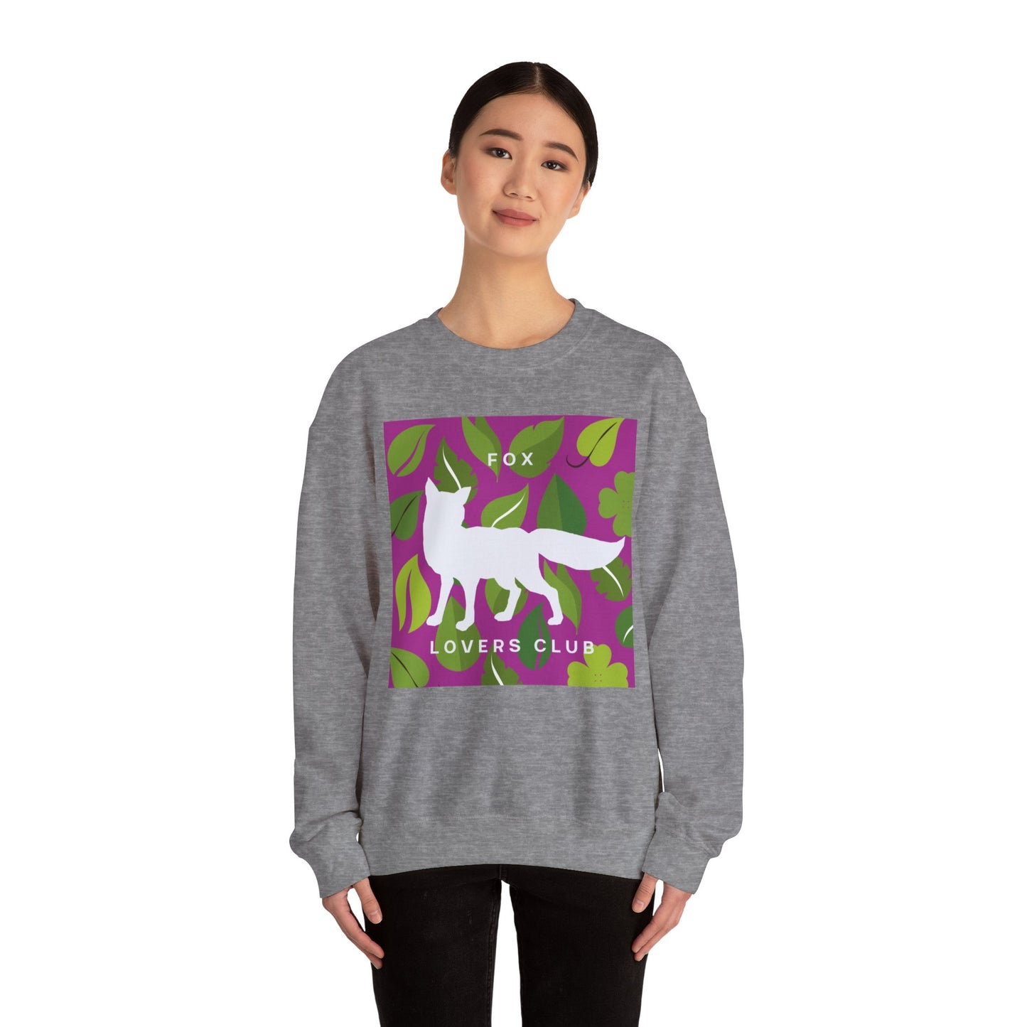 Sudadera unisex de cuello redondo y mezcla pesada Fox Lovers Club 