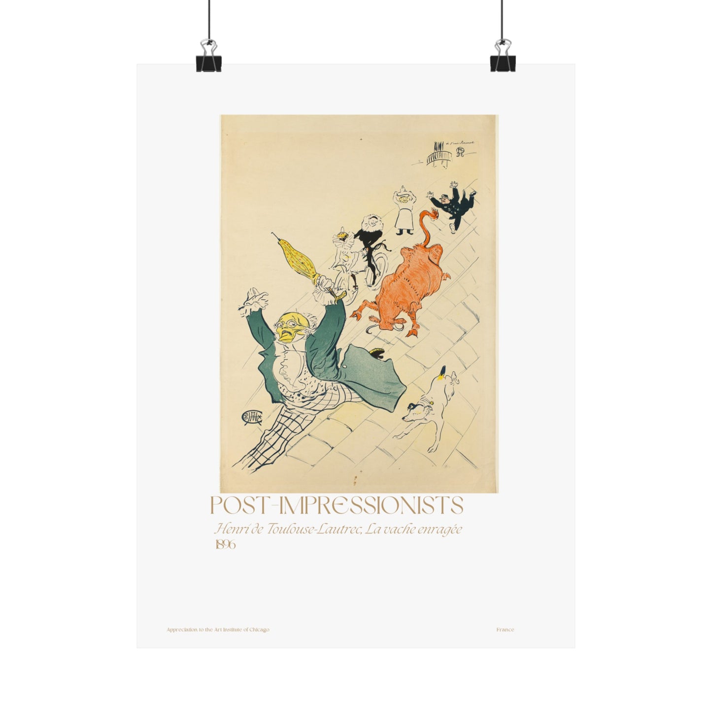 Henri de Toulouse-Lautrec, La vache enragée 1896 Vertical Poster