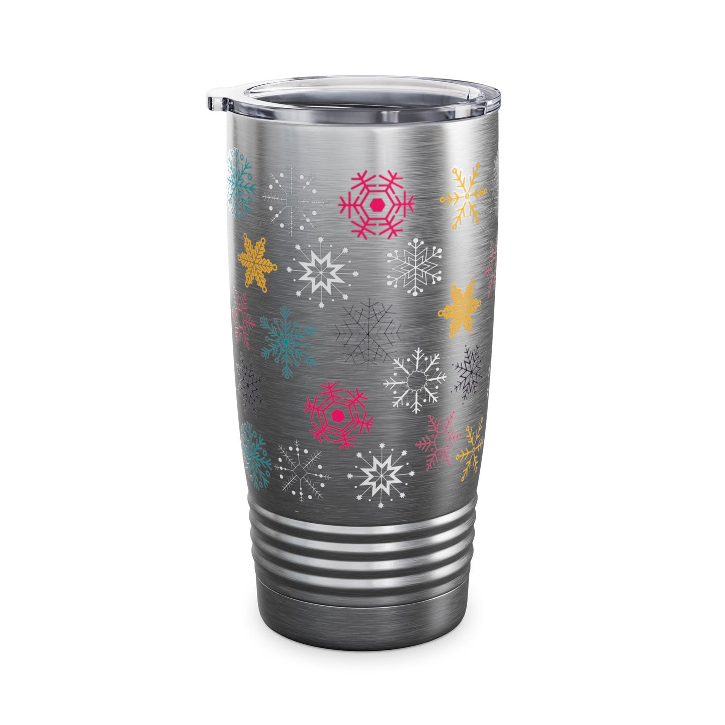 Vaso de cuello redondo con diseño de arcoíris Let it Snow, 20 oz