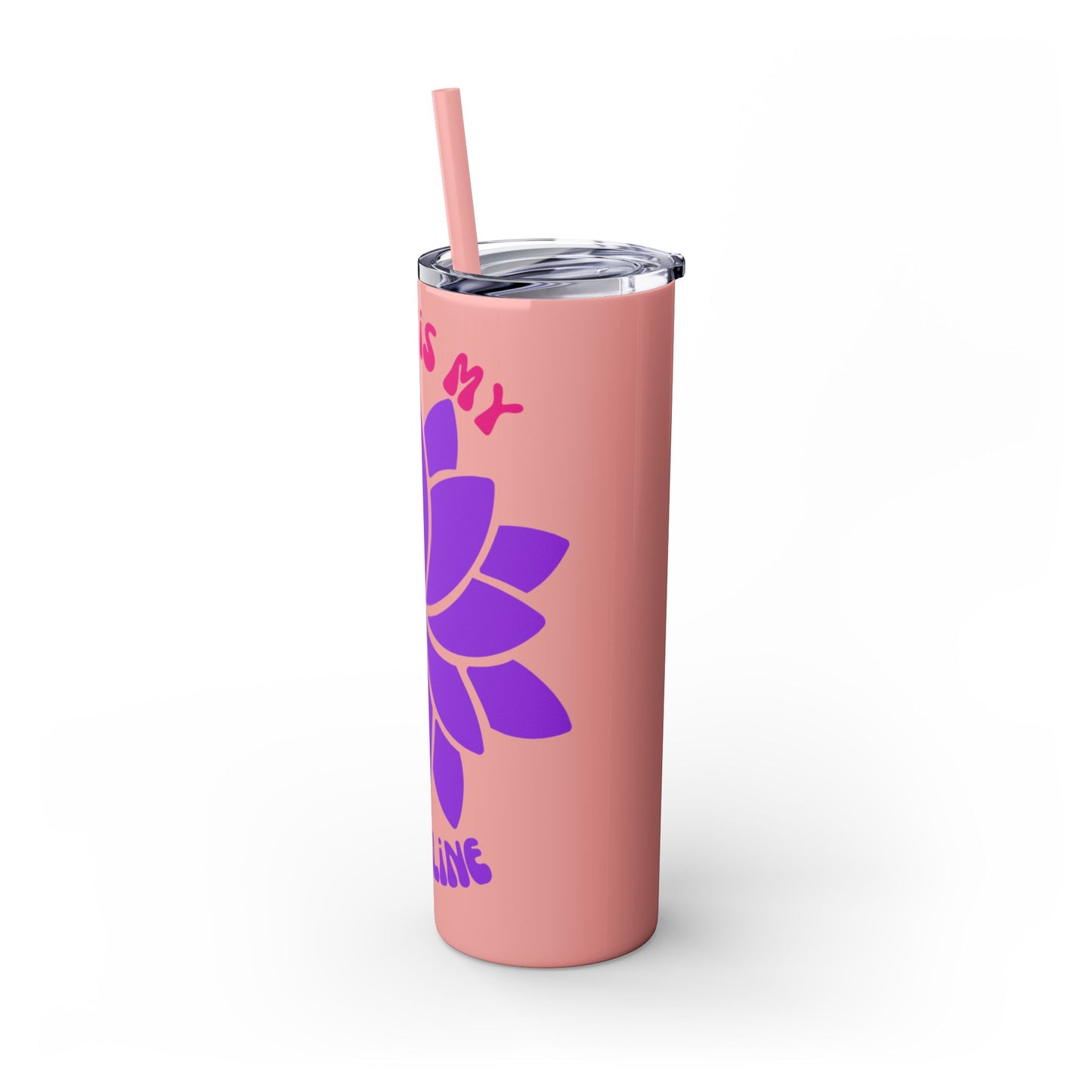 Delulu is My Baseline Tumbler with Straw, 20oz