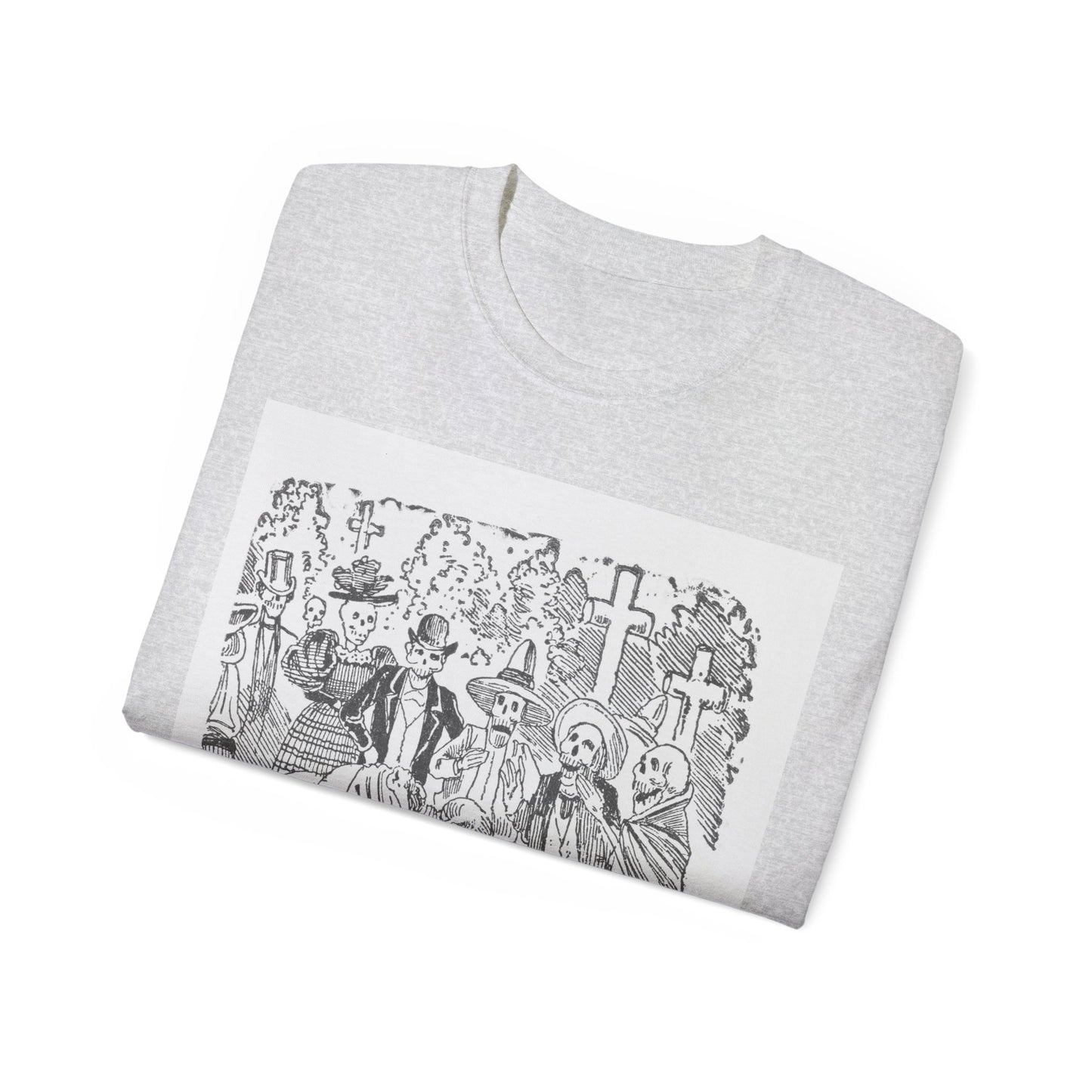 José Guadalupe Posada A Skeleton with a Sheet Crying in a Cemetery 1880-1910 Unisex Ultra Cotton Tee