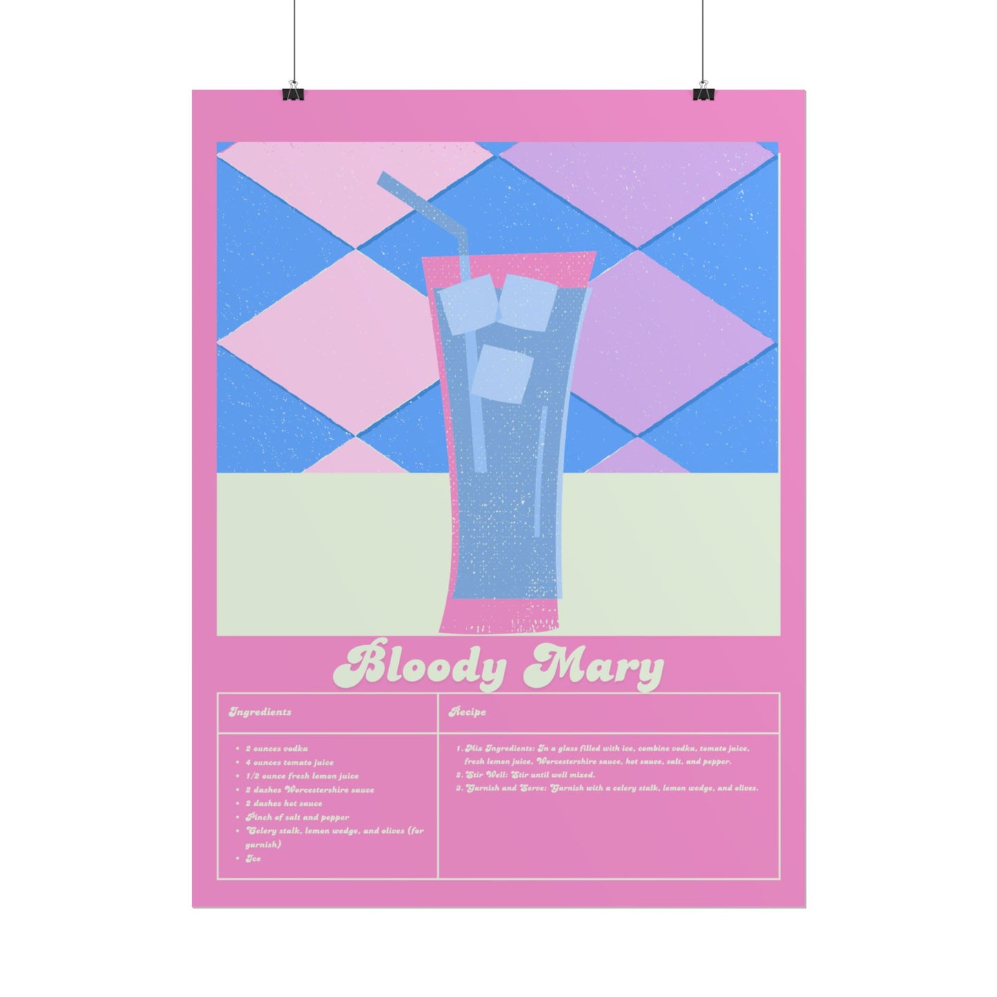 Bloody Mary Illustration Vertical Poster LARGE EU