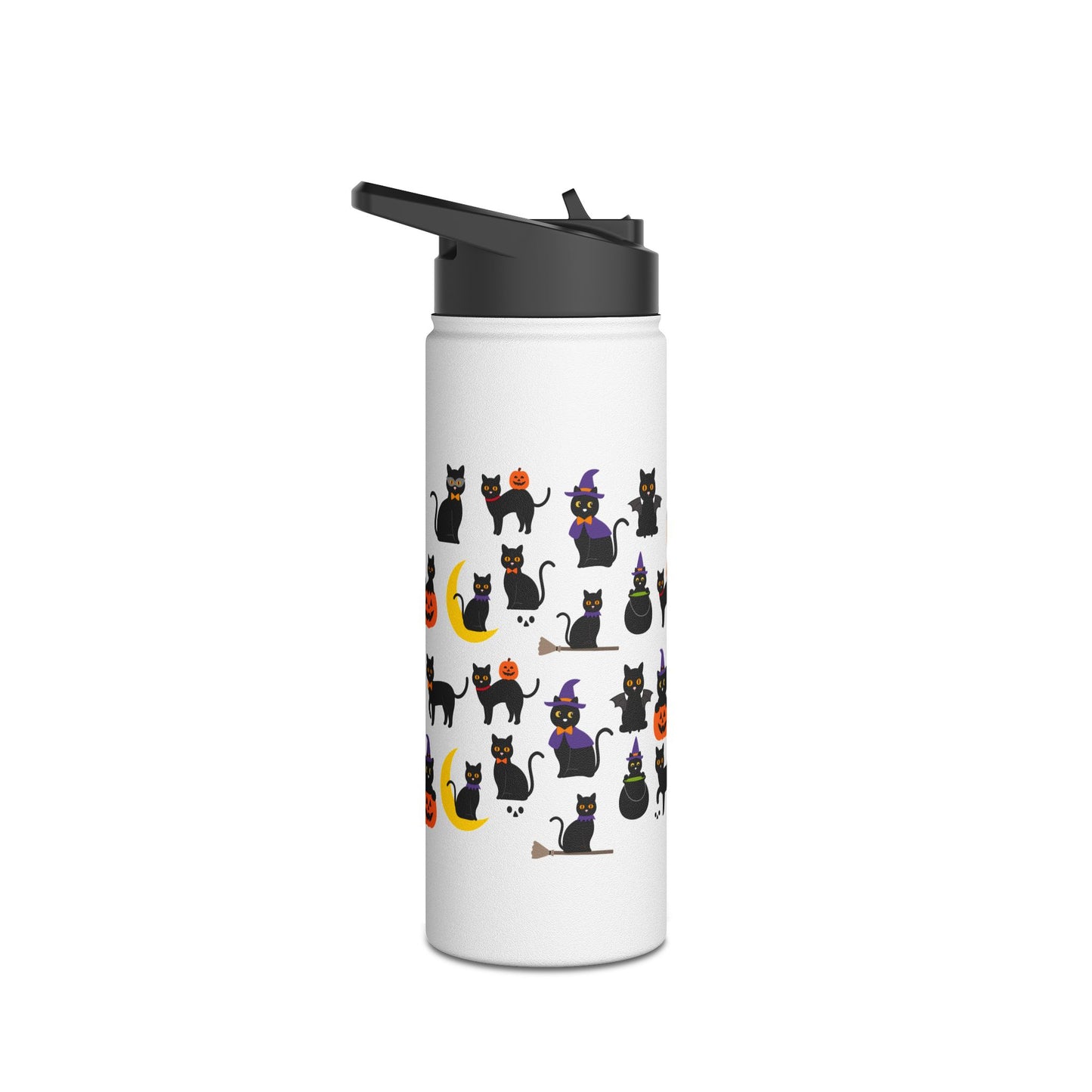 Halloween Cats Stainless Steel Water Bottle, Standard Lid