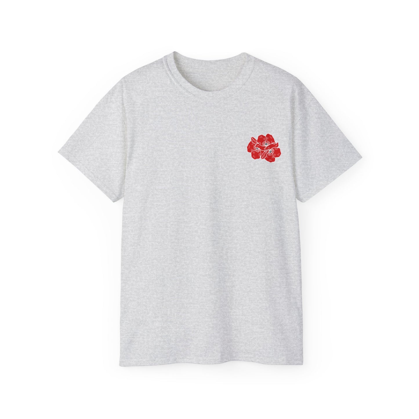 Poppies Over Heart Illustration Ultra Cotton Tee