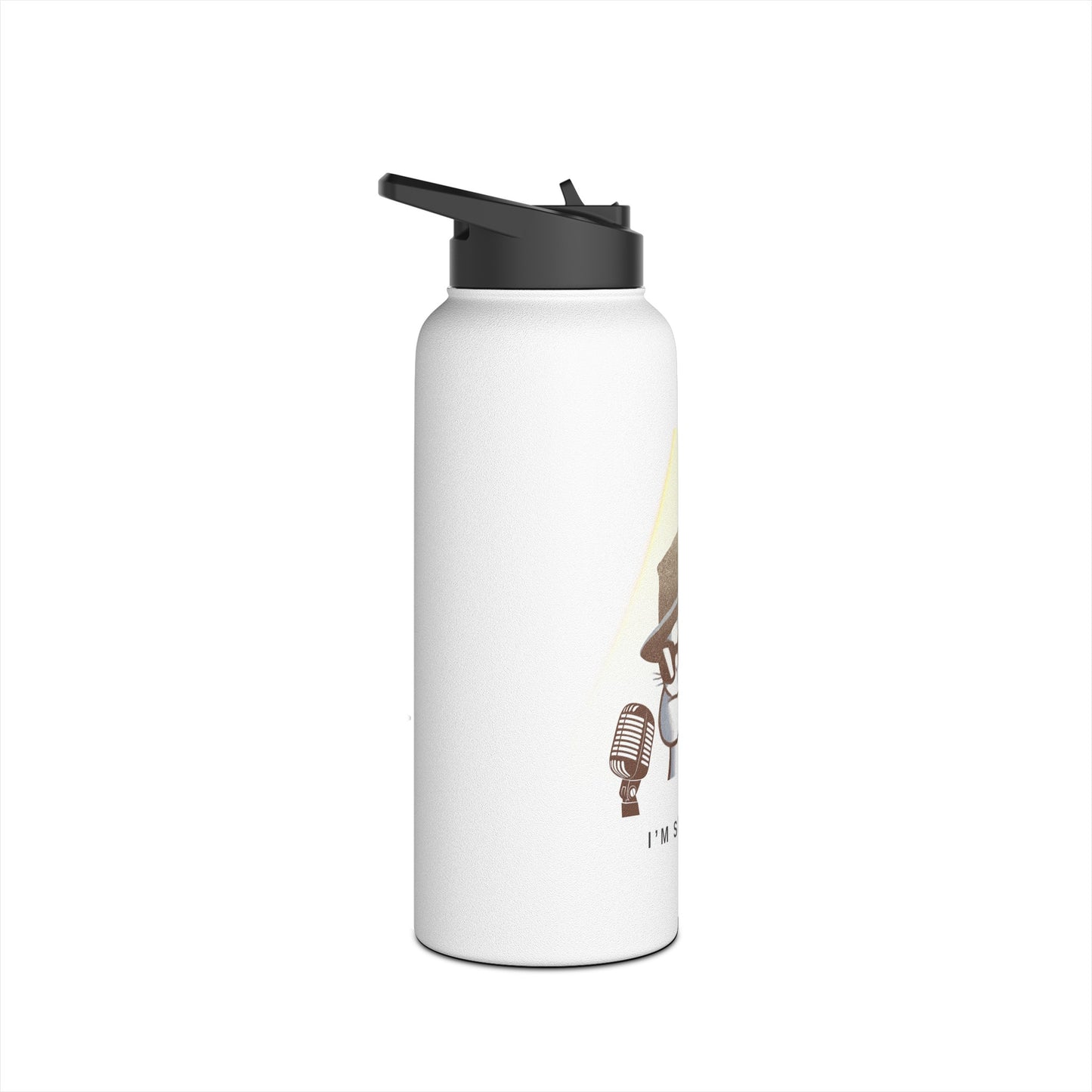 Blues Cat Stainless Steel Water Bottle, Standard Lid