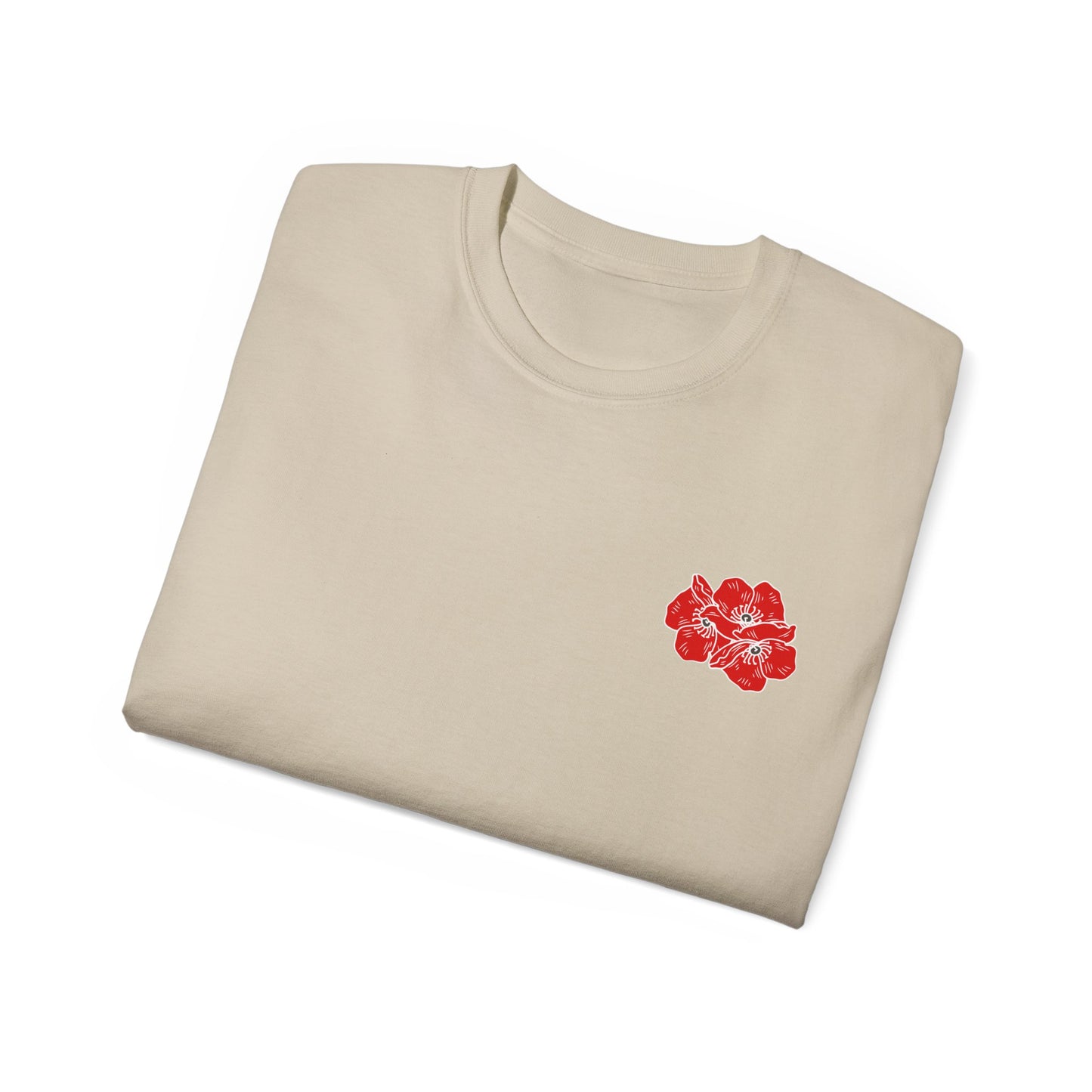 Poppies Over Heart Illustration Ultra Cotton Tee