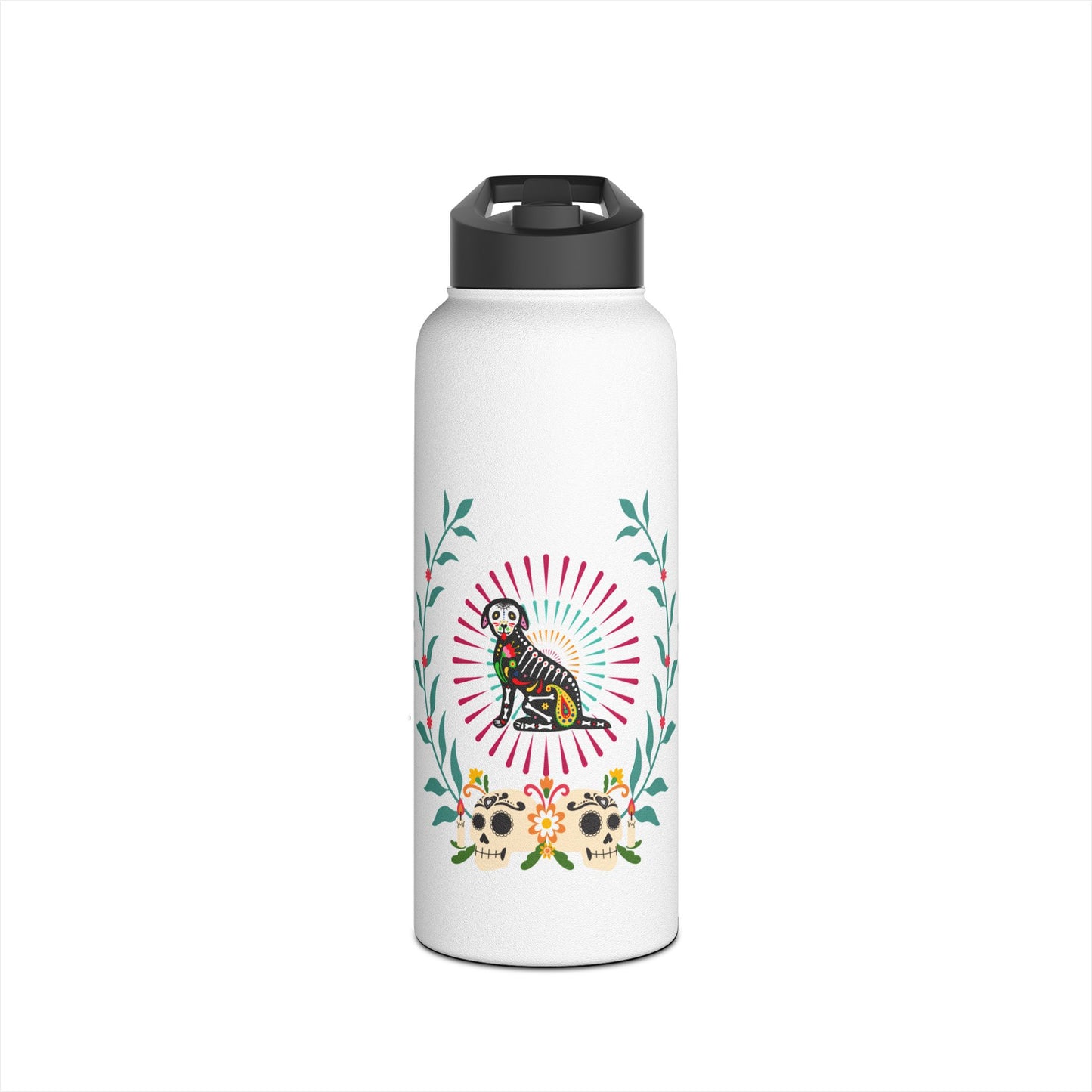 Día De La Doggie Stainless Steel Water Bottle, Standard Lid