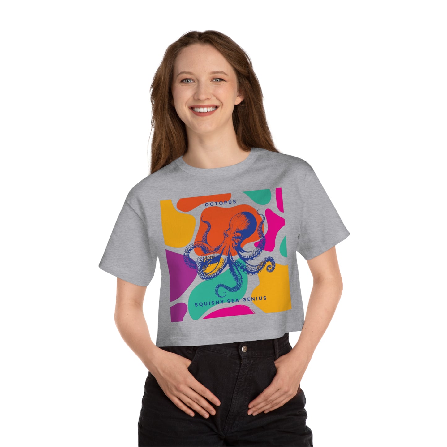 Squishy Sea Genius Octopus Champion Women's Heritage Cropped T-Shirt