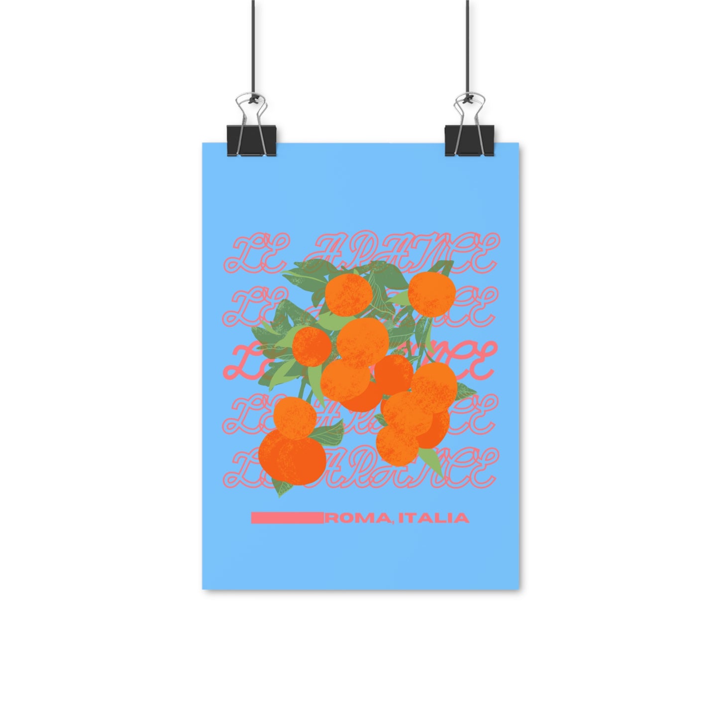 Oranges, Rome Italy Illustration Vertical Poster EU