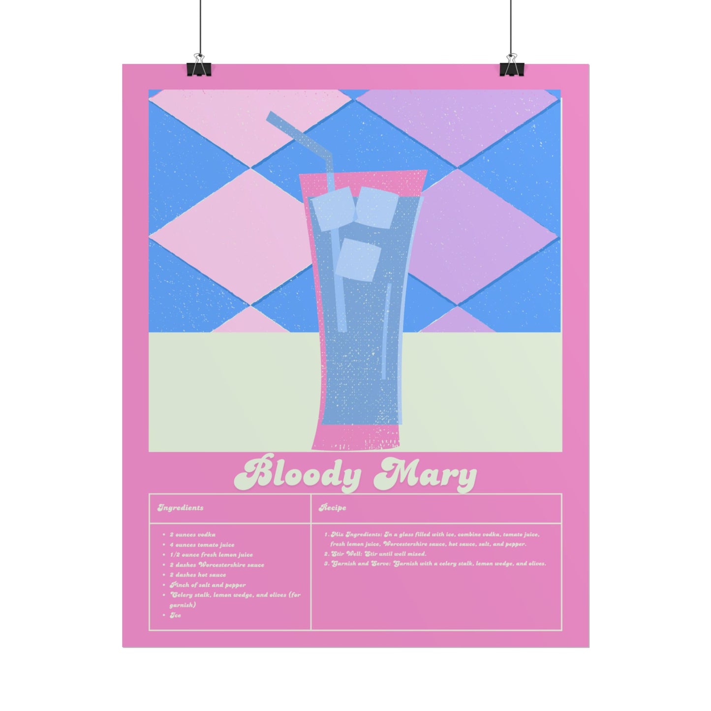 Bloody Mary Illustration Vertical Poster SMALL EU