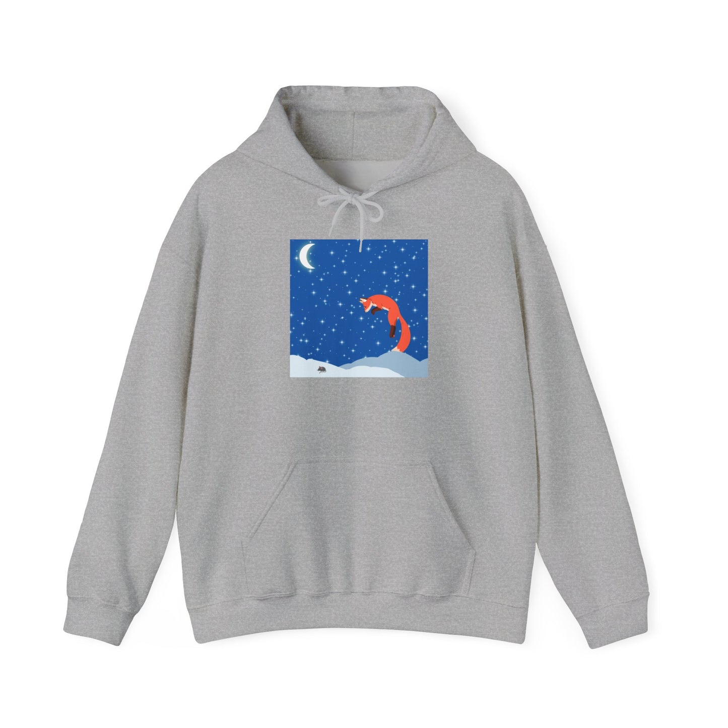 Sudadera unisex con capucha y mezcla pesada Snow Jumping Fox 