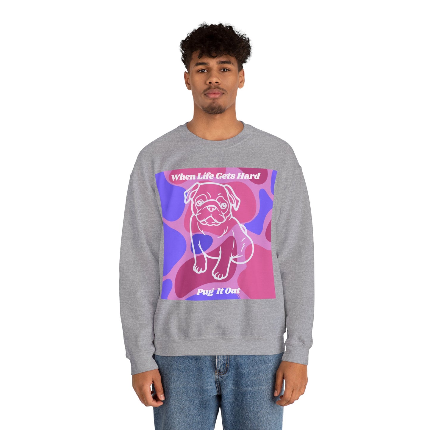 Charming Pug Unisex Heavy Blend™ Crewneck Sweatshirt EU