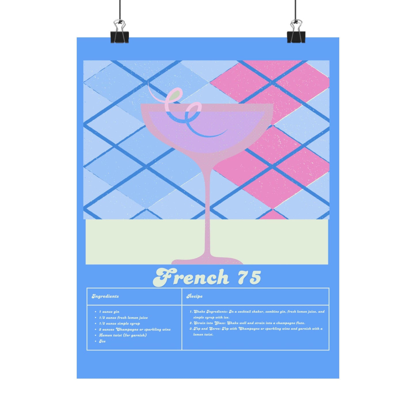 French 75 Illustration Vertical Poster