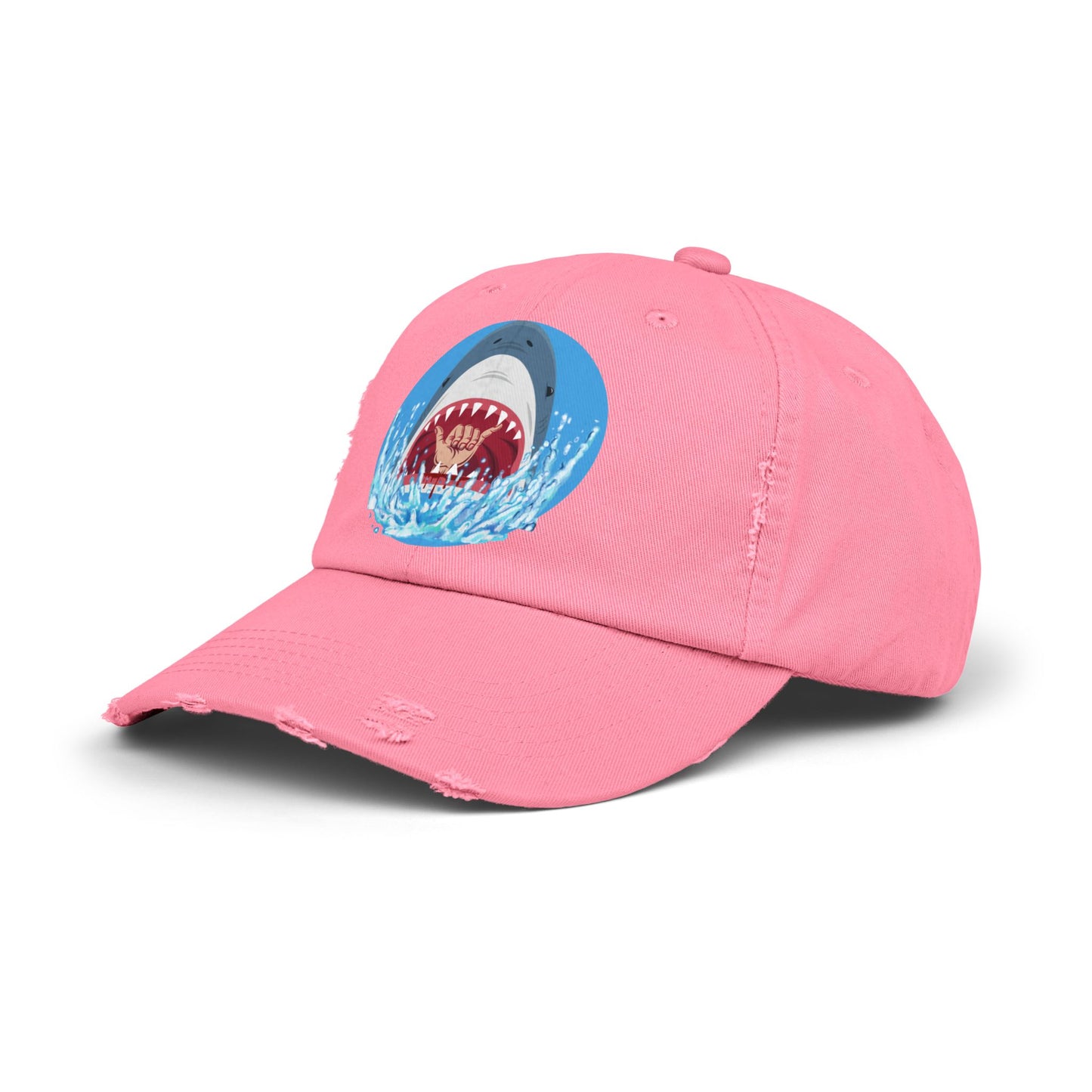 Surfin' Shark Unisex Distressed Cap