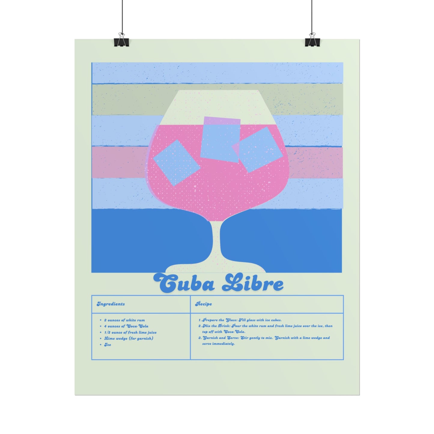 Cuba Libre Illustration Vertical Poster SMALL EU