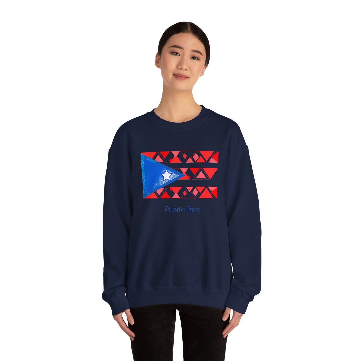 Sudadera unisex con cuello redondo y mezcla pesada Modern Puerto Rico