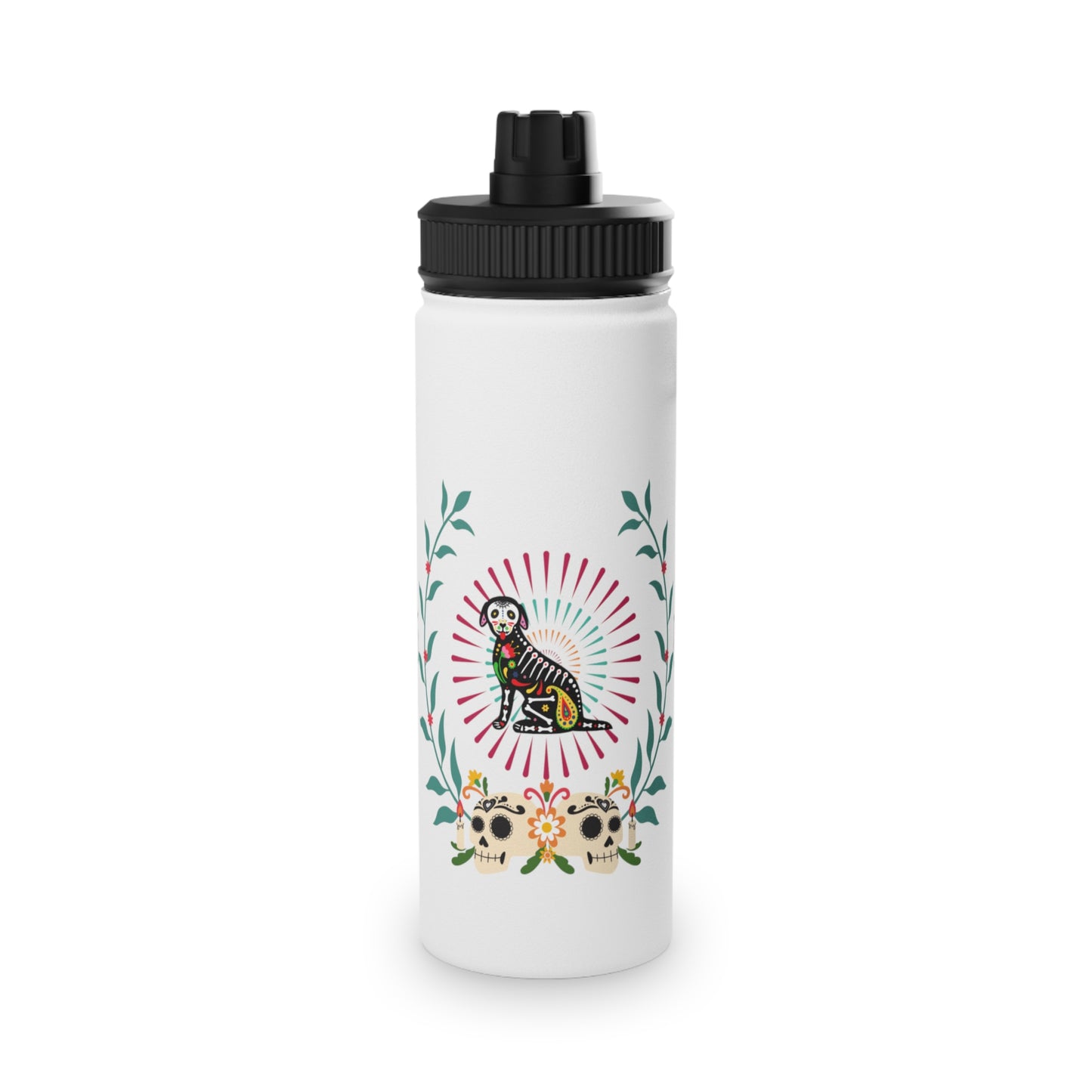 Dia de la Doggie Steel Water Bottle, Standard Lid EU