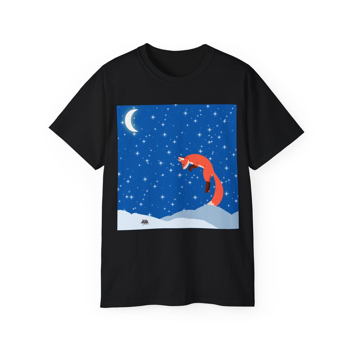 Camiseta unisex de algodón ultra fino Snow Jumping Fox 