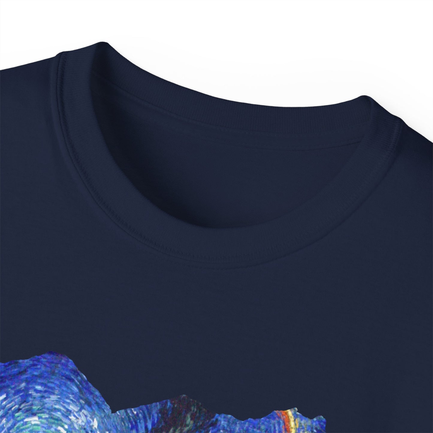 Ripped Vincent Van Gogh, Road with Cypresses and Star  1890 Ultra Cotton Tee