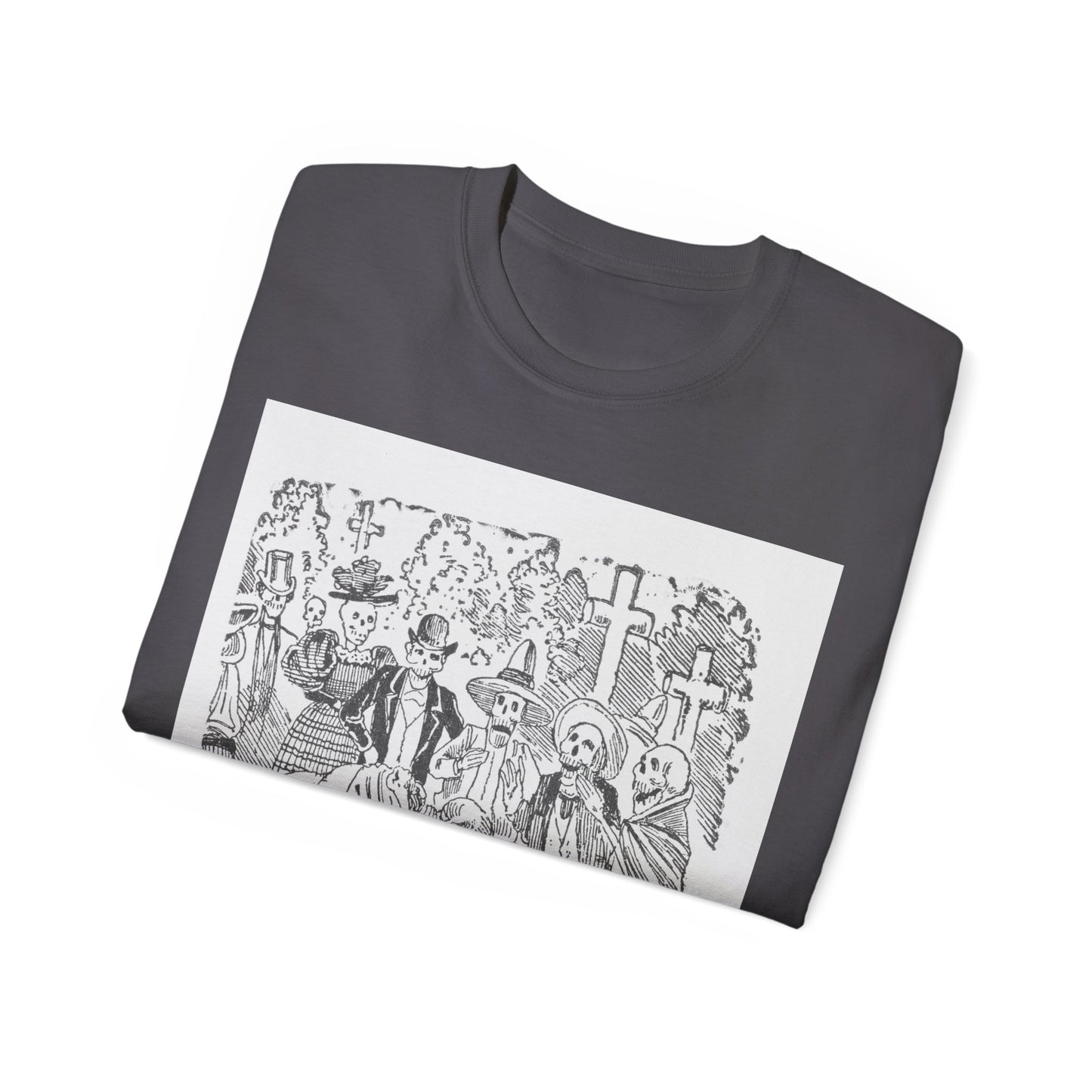 José Guadalupe Posada A Skeleton with a Sheet Crying in a Cemetery 1880-1910 Unisex Ultra Cotton Tee